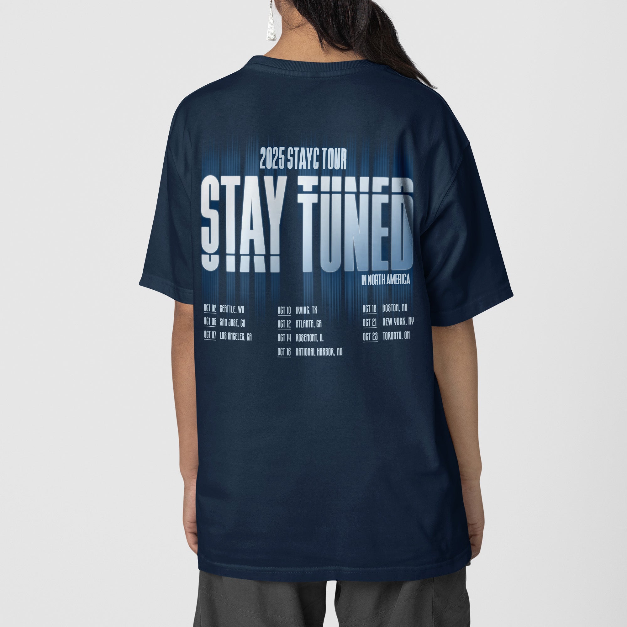 STAYC Tour In North America 2025 T-Shirt - Back view, Y2K kpop concert tee