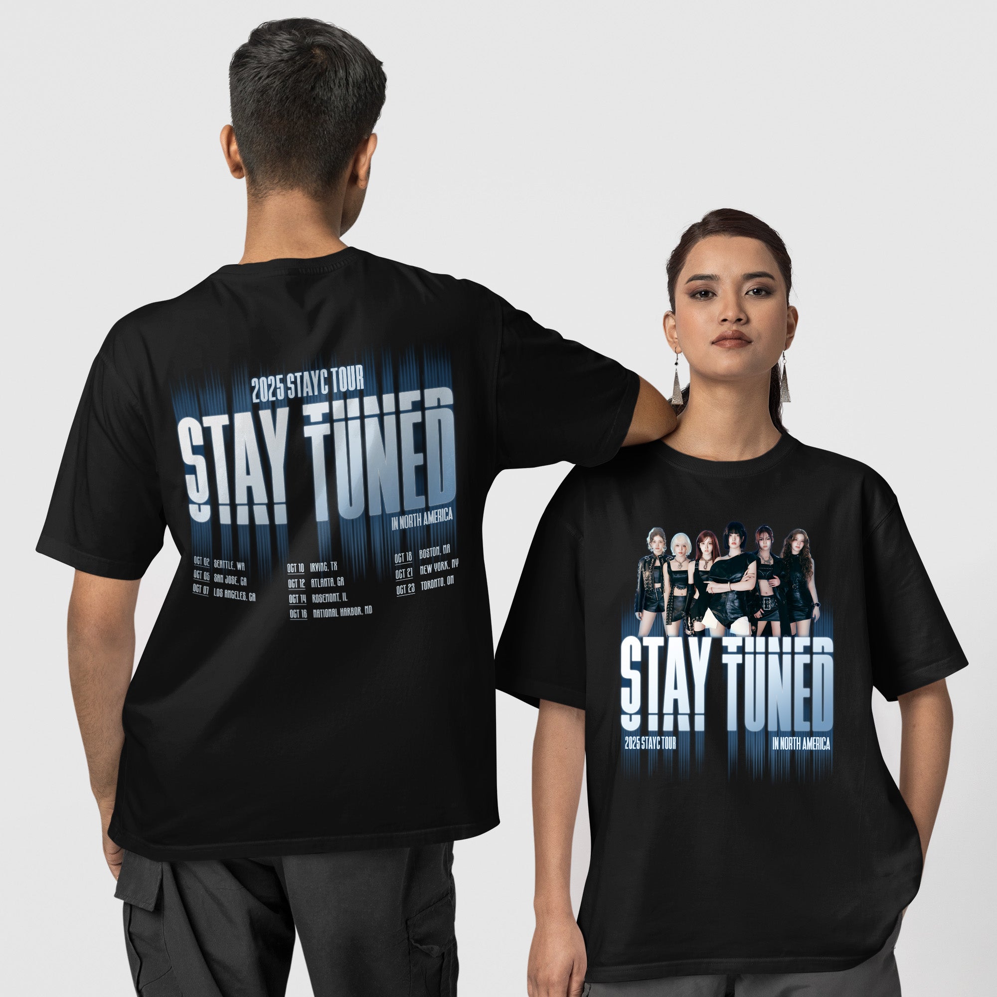 STAYC Tour In North America 2025 T-Shirt - Couple 1 view, Y2K kpop concert tee
