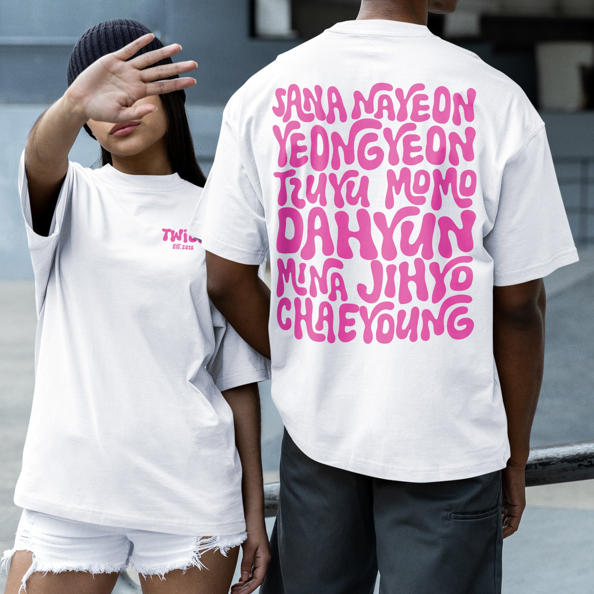 TWICE est 2015 T-Shirt - Couple 2 view, Y2K kpop concert tee