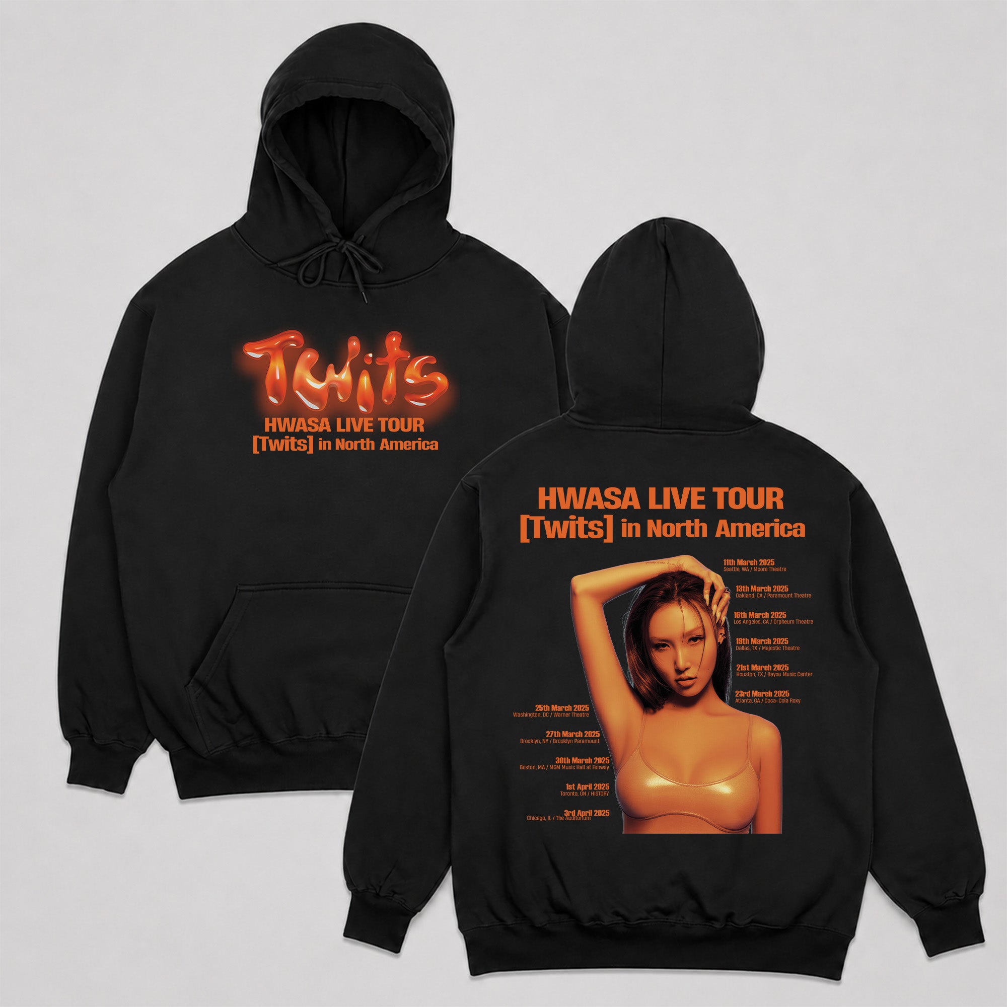 HWASA Twits World Tour 2025 Hoodie - Main view, Y2K kpop concert hoodie