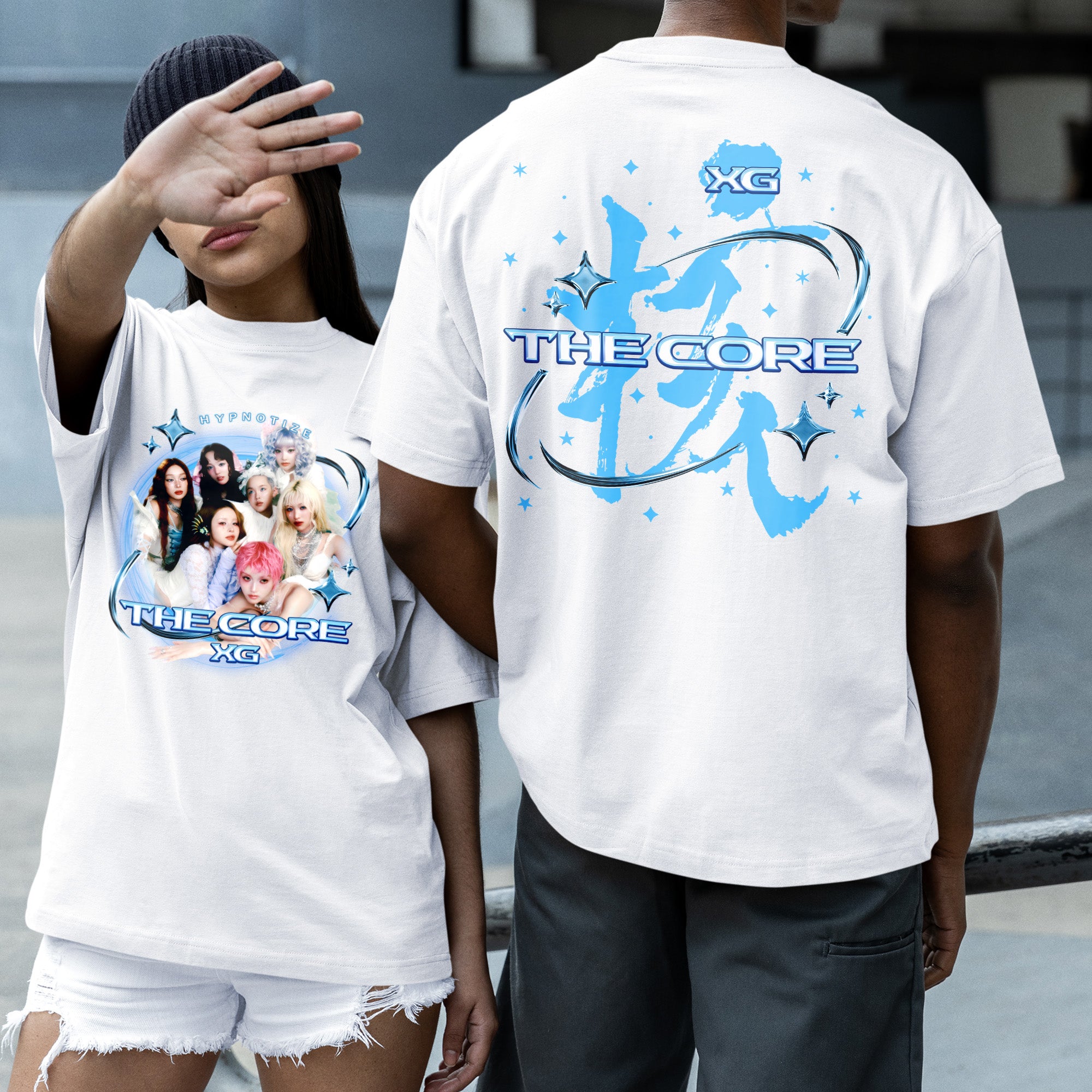 XG The Core Album T-Shirt - Couple 2 view, Y2K kpop concert tee