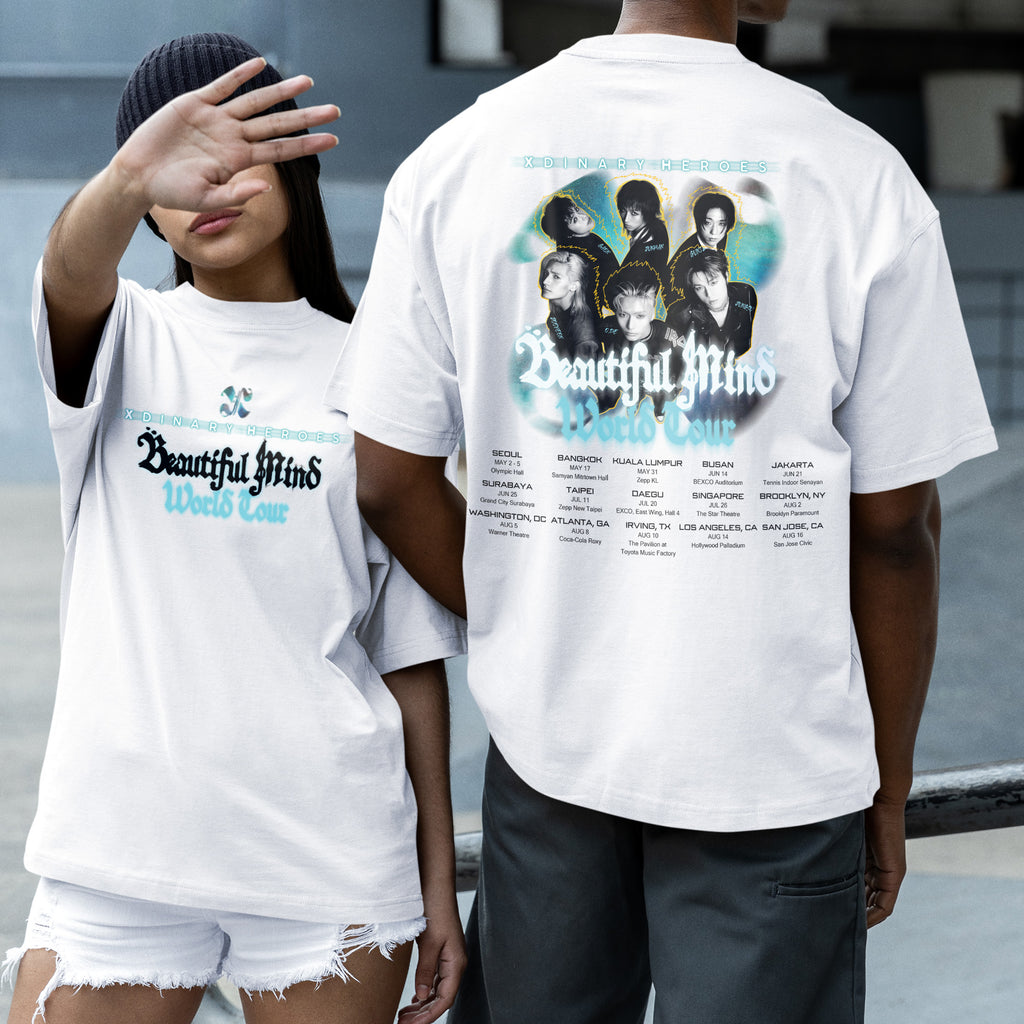 XDINARY HEROES Beautiful Mind 2025 T-Shirt - Couple 2 view, Y2K kpop concert tee