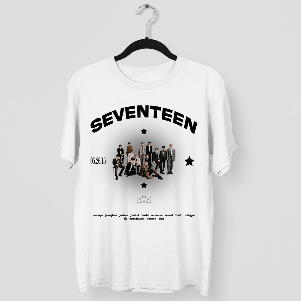 SEVENTEEN EST T-Shirt - Main view, Y2K kpop concert tee