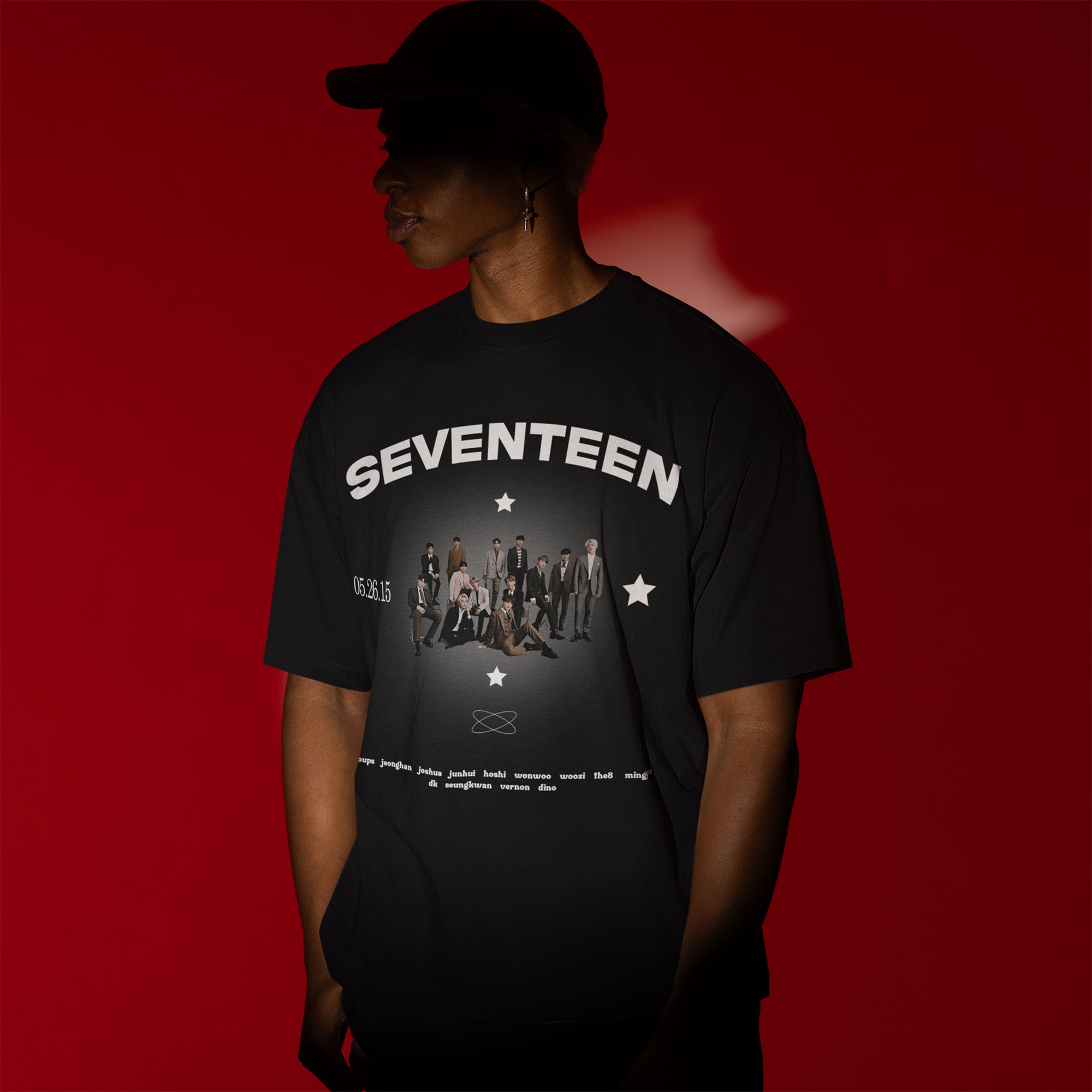 SEVENTEEN EST T-Shirt - Men view, Y2K kpop concert tee