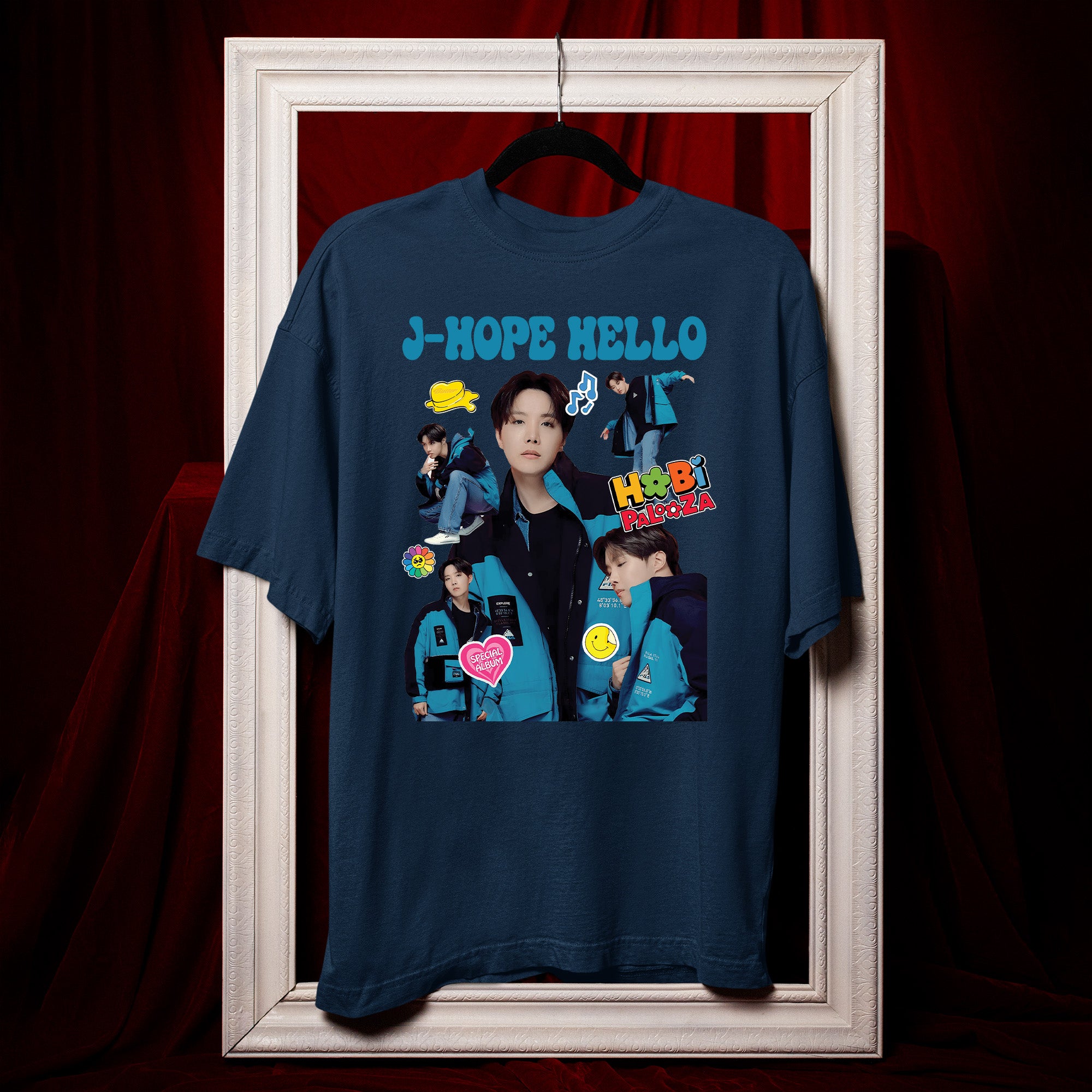 BTS J-Hope Hello Hobipalooza T-Shirt - Hang view, Y2K kpop concert tee