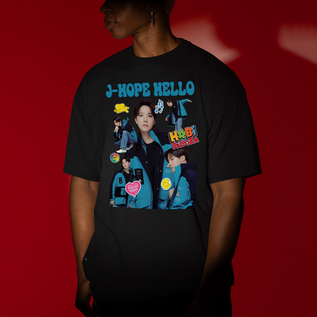 BTS J-Hope Hello Hobipalooza T-Shirt - Men view, Y2K kpop concert tee