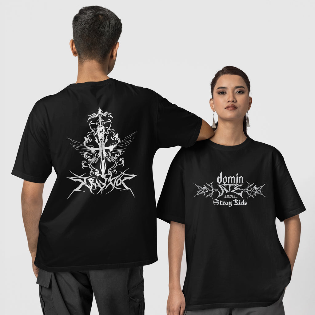 Stray Kids Seoul DominATE T-Shirt - Couple 1 view, Y2K kpop concert tee
