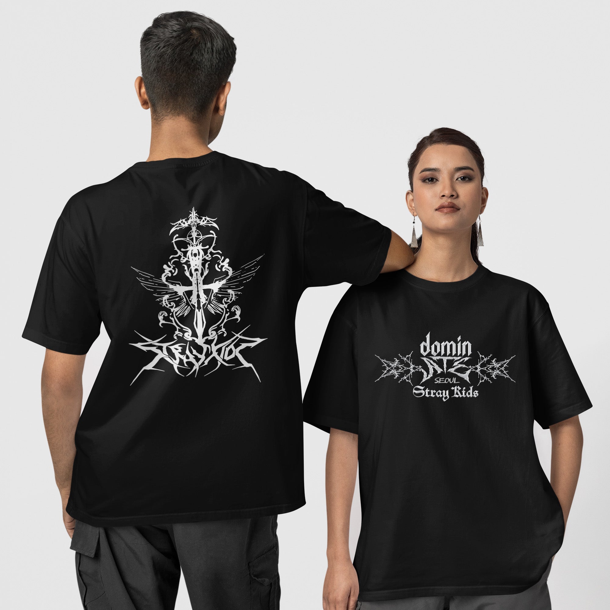 Stray Kids Seoul DominATE T-Shirt - Couple 1 view, Y2K kpop concert tee