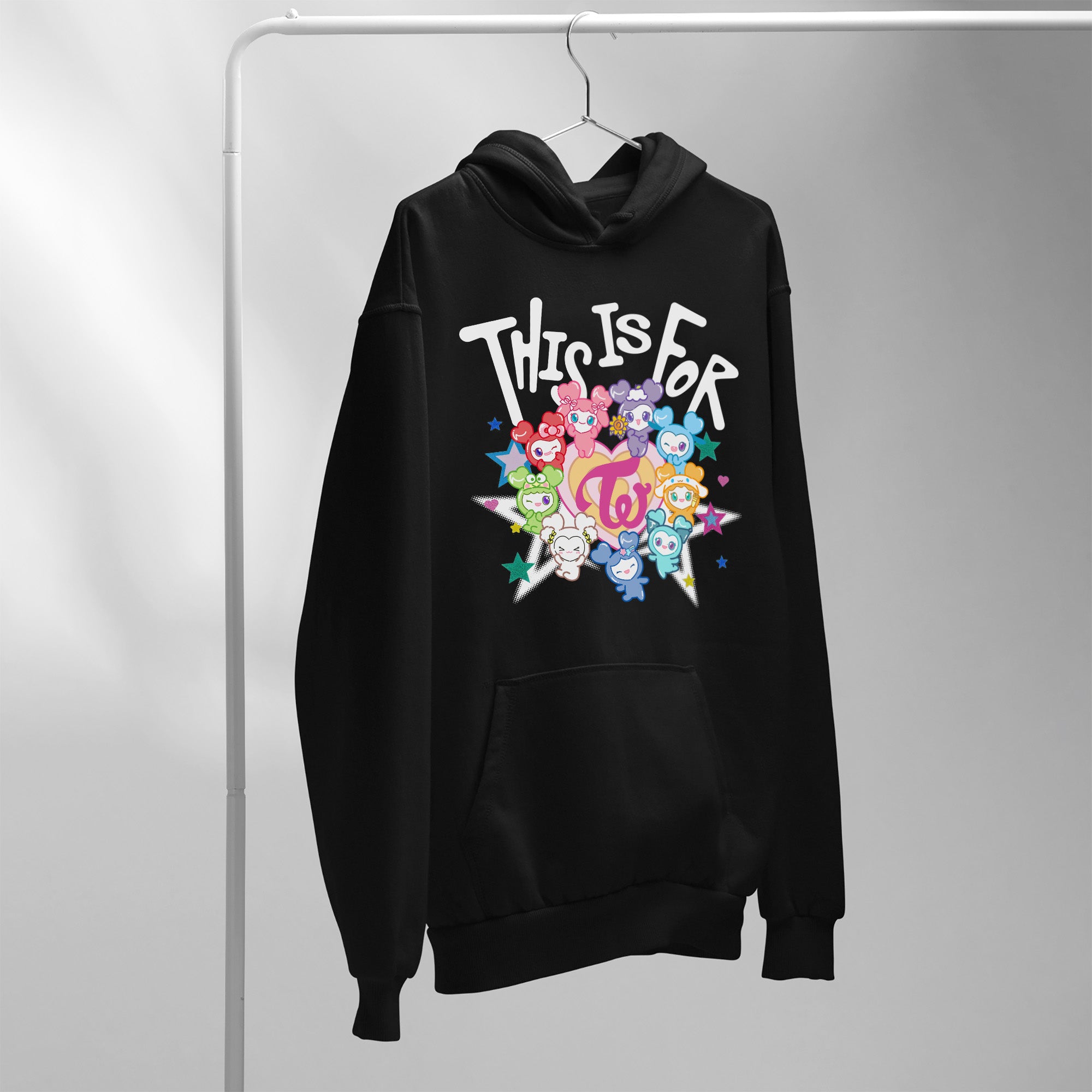 TWICE Graphic Lovelys This Is For Concert Hoodie - Hang view, Y2K kpop concert hoodie