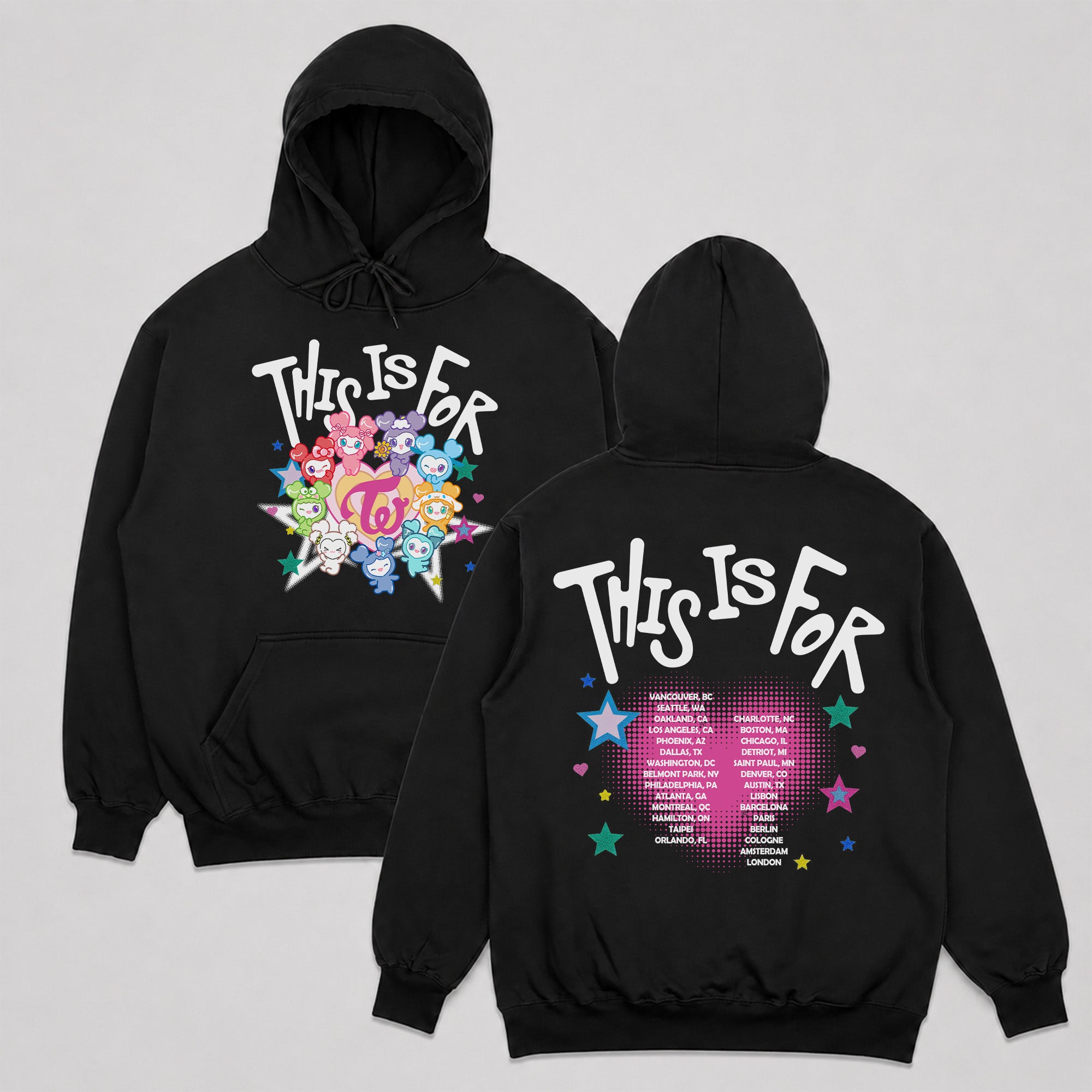 TWICE Graphic Lovelys This Is For Concert Hoodie - Main view, Y2K kpop concert hoodie