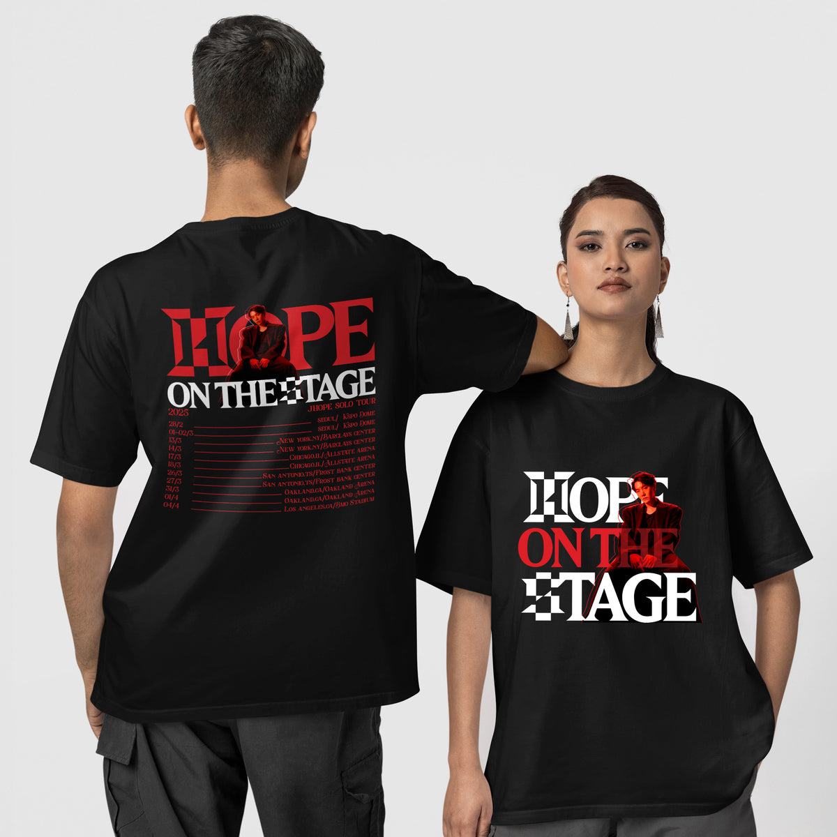 BTS J-Hope Kpop Hope On The Stage 2025 World Tour T-Shirt - Couple 1 view, Y2K kpop concert tee