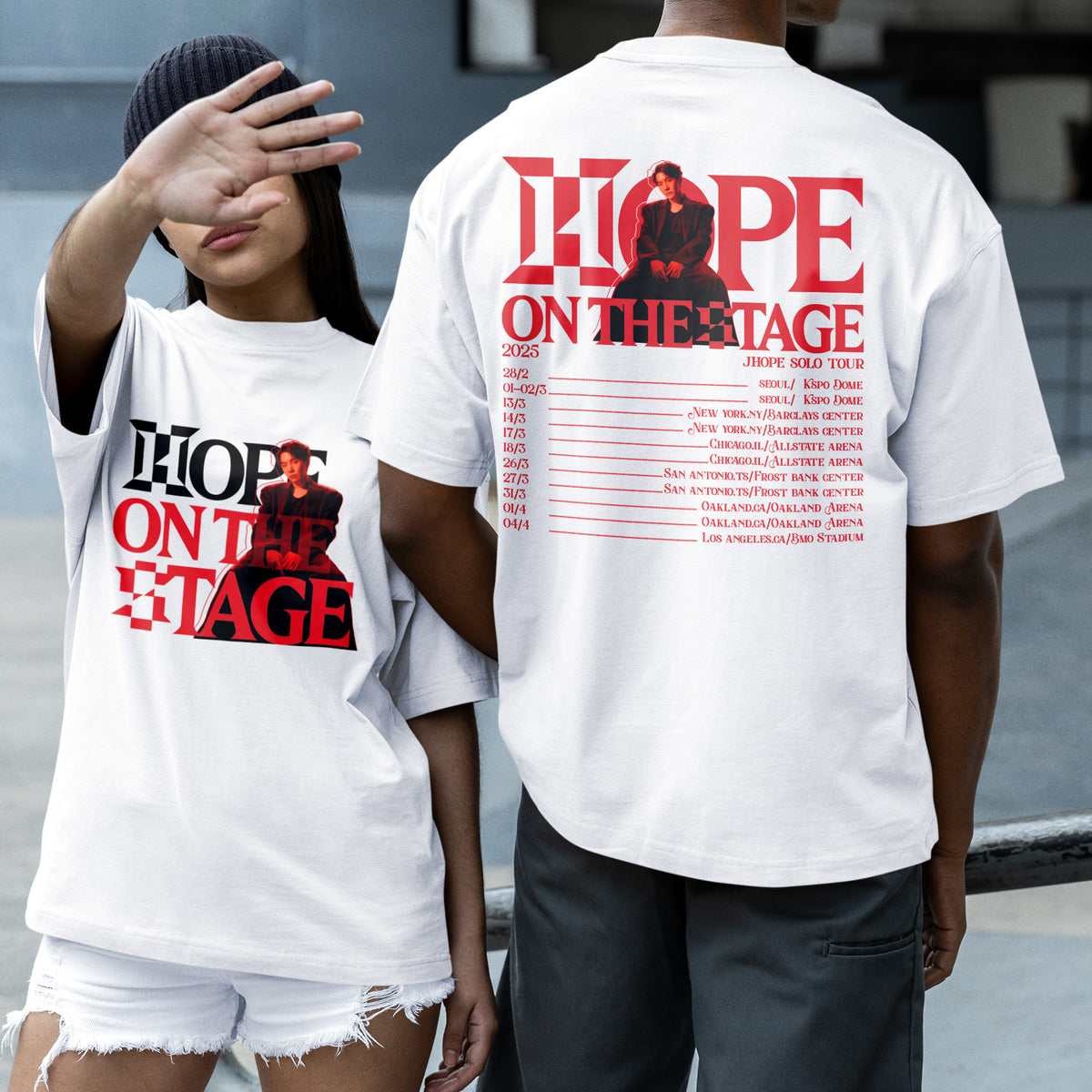 BTS J-Hope Kpop Hope On The Stage 2025 World Tour T-Shirt - Couple 2 view, Y2K kpop concert tee