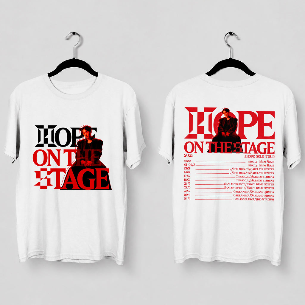 BTS J-Hope Kpop Hope On The Stage 2025 World Tour T-Shirt - Main view, Y2K kpop concert tee