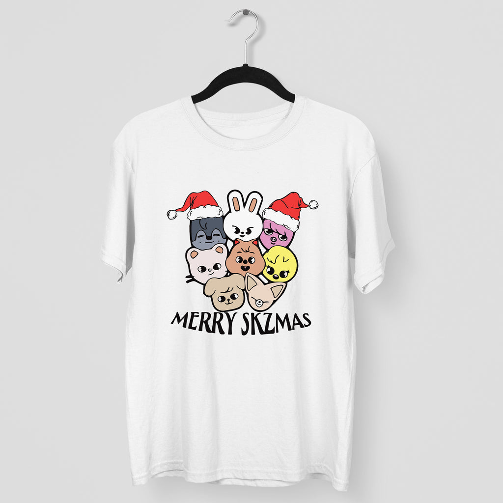 Stray Kids Merry Skzmas T-Shirt - Main view, Y2K kpop concert tee