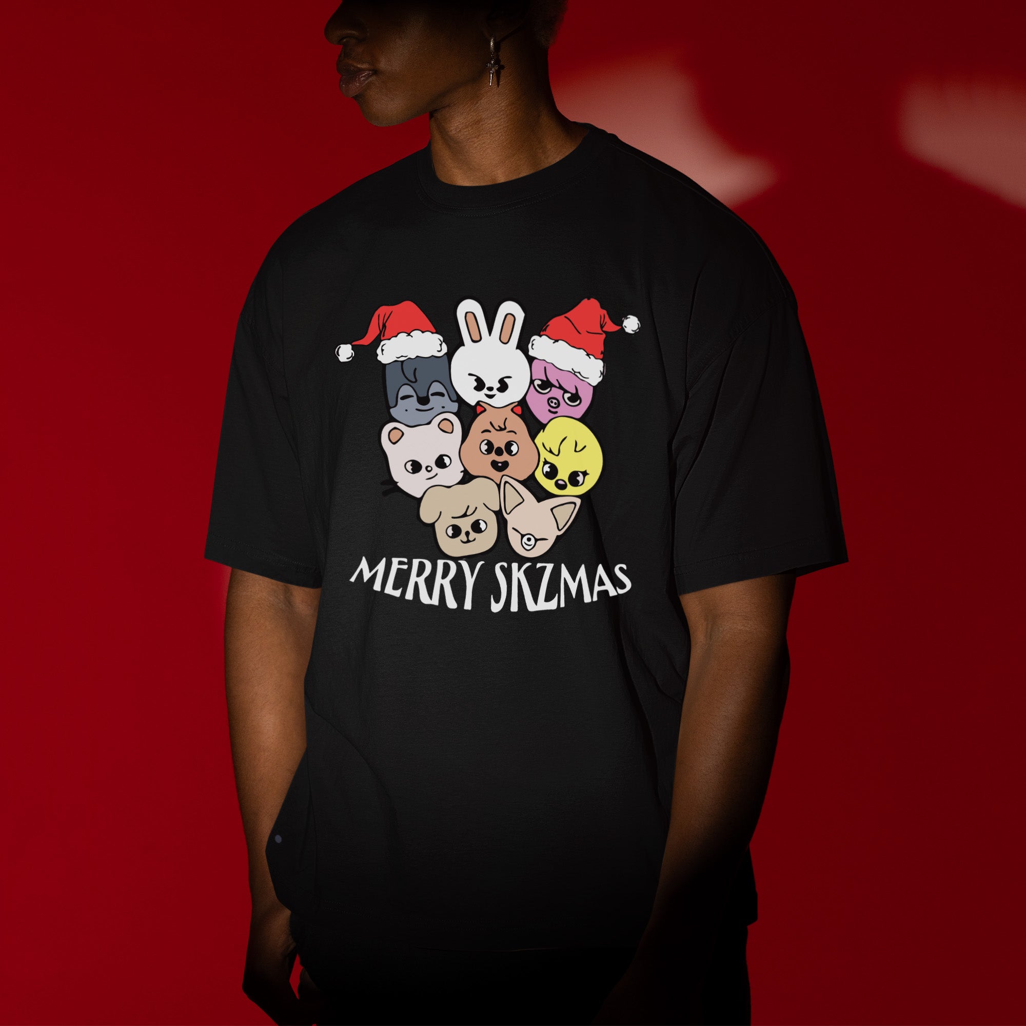 Stray Kids Merry Skzmas T-Shirt - Men view, Y2K kpop concert tee