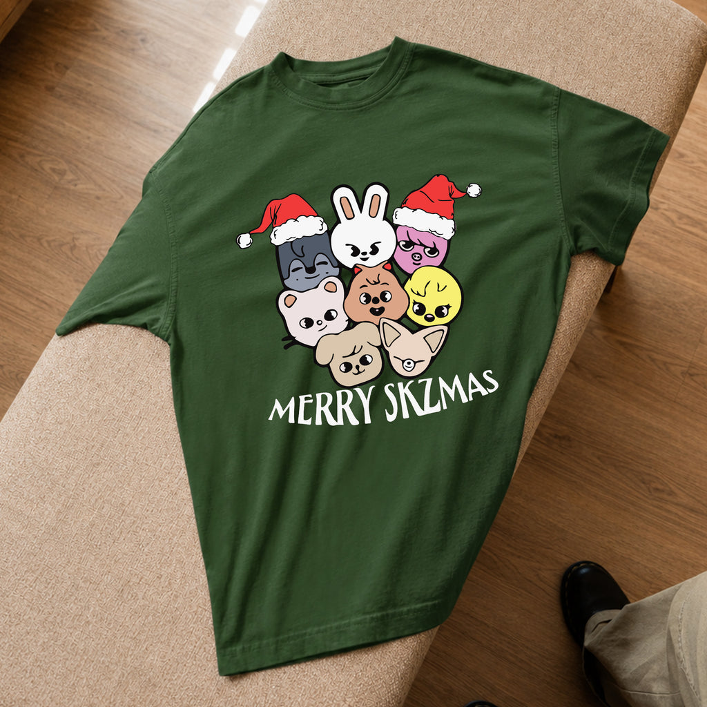 Stray Kids Merry Skzmas T-Shirt - Spread view, Y2K kpop concert tee