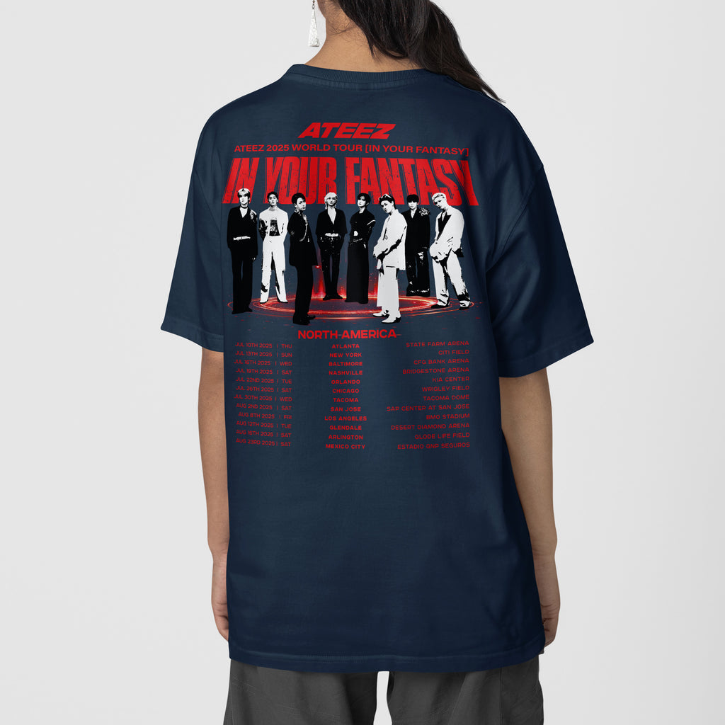 ATEEZ 2025 World Tour In Your Fantasy in North America T-Shirt - Back view, Y2K kpop concert tee