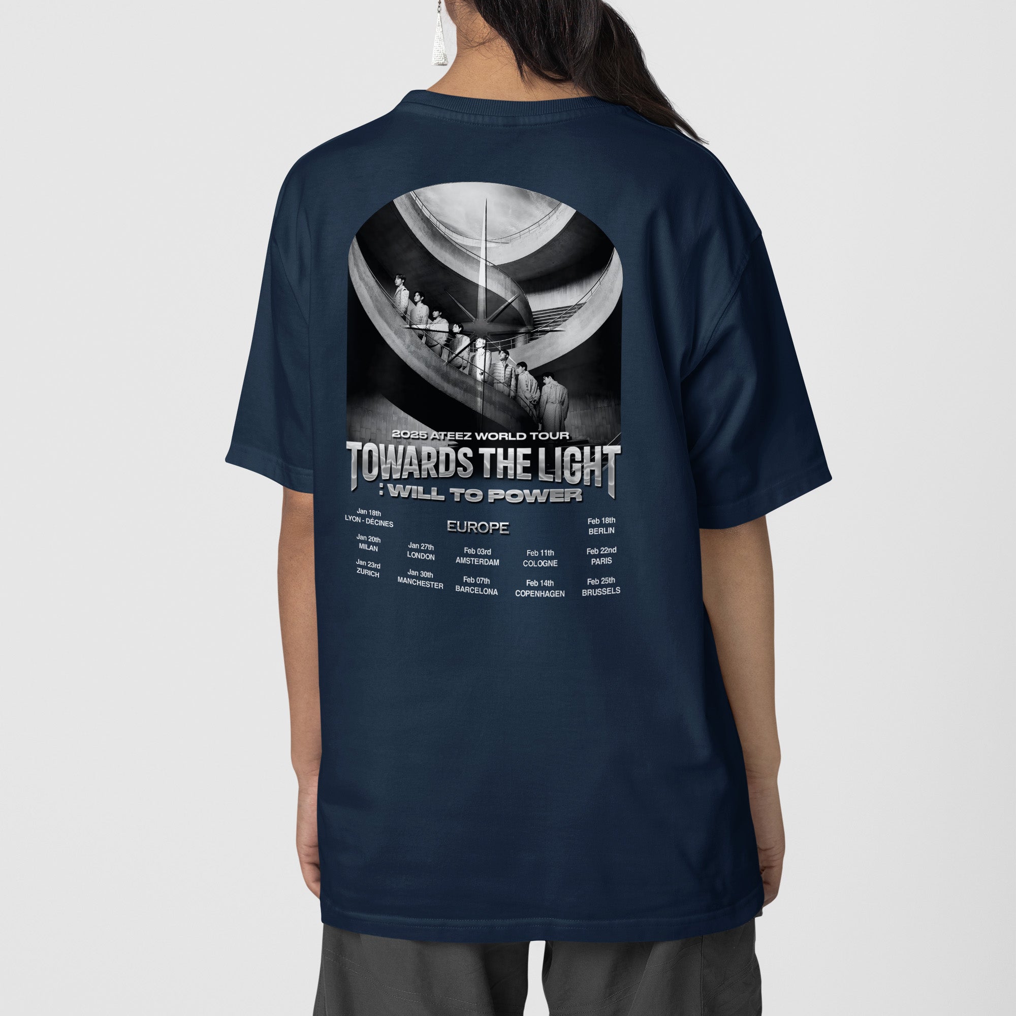 ATEEZ Concert 2025 In Europe T-Shirt - Back view, Y2K kpop concert tee