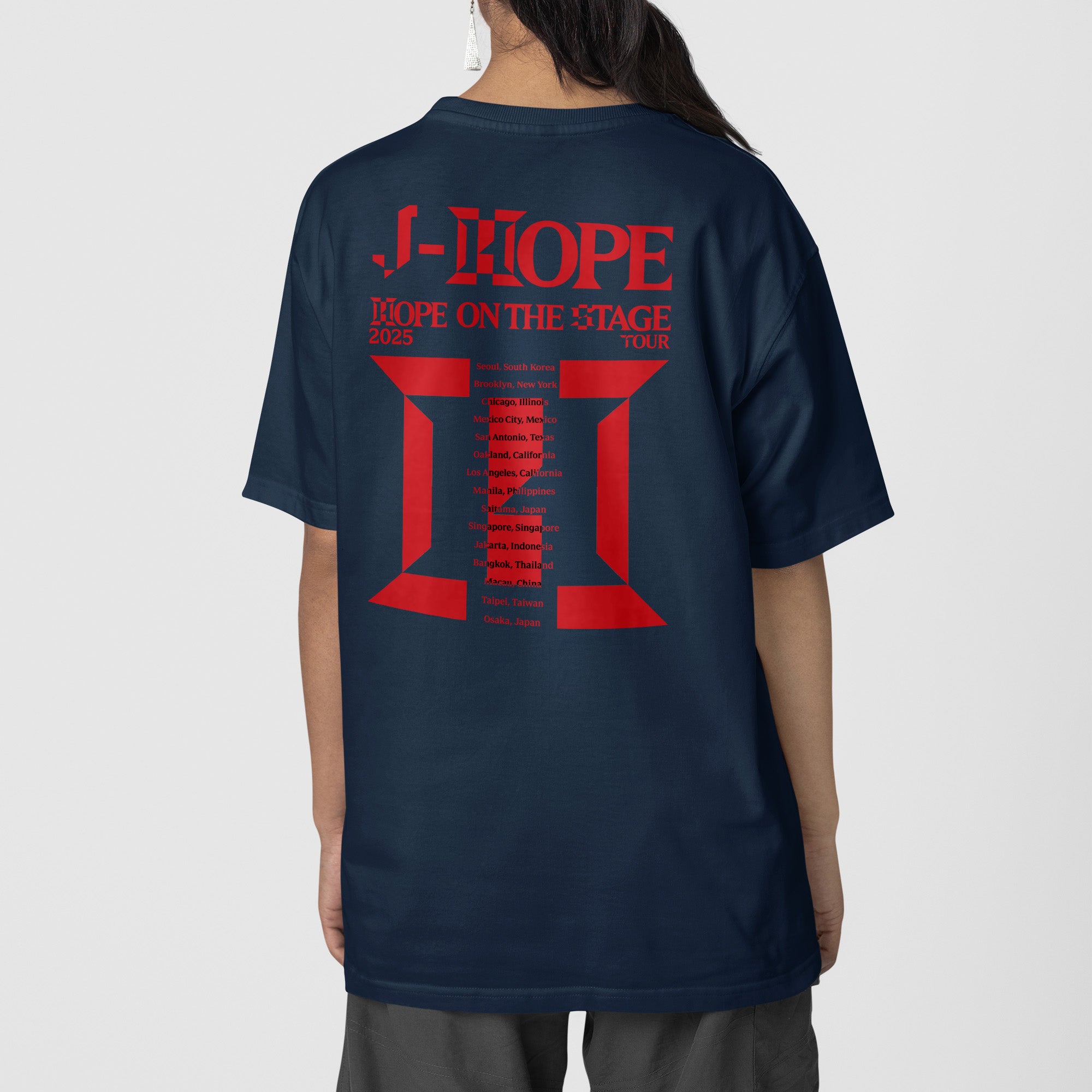 BTS J-Hope On The Stage Concert Aesthetic T-Shirt - Back view, Y2K kpop concert tee