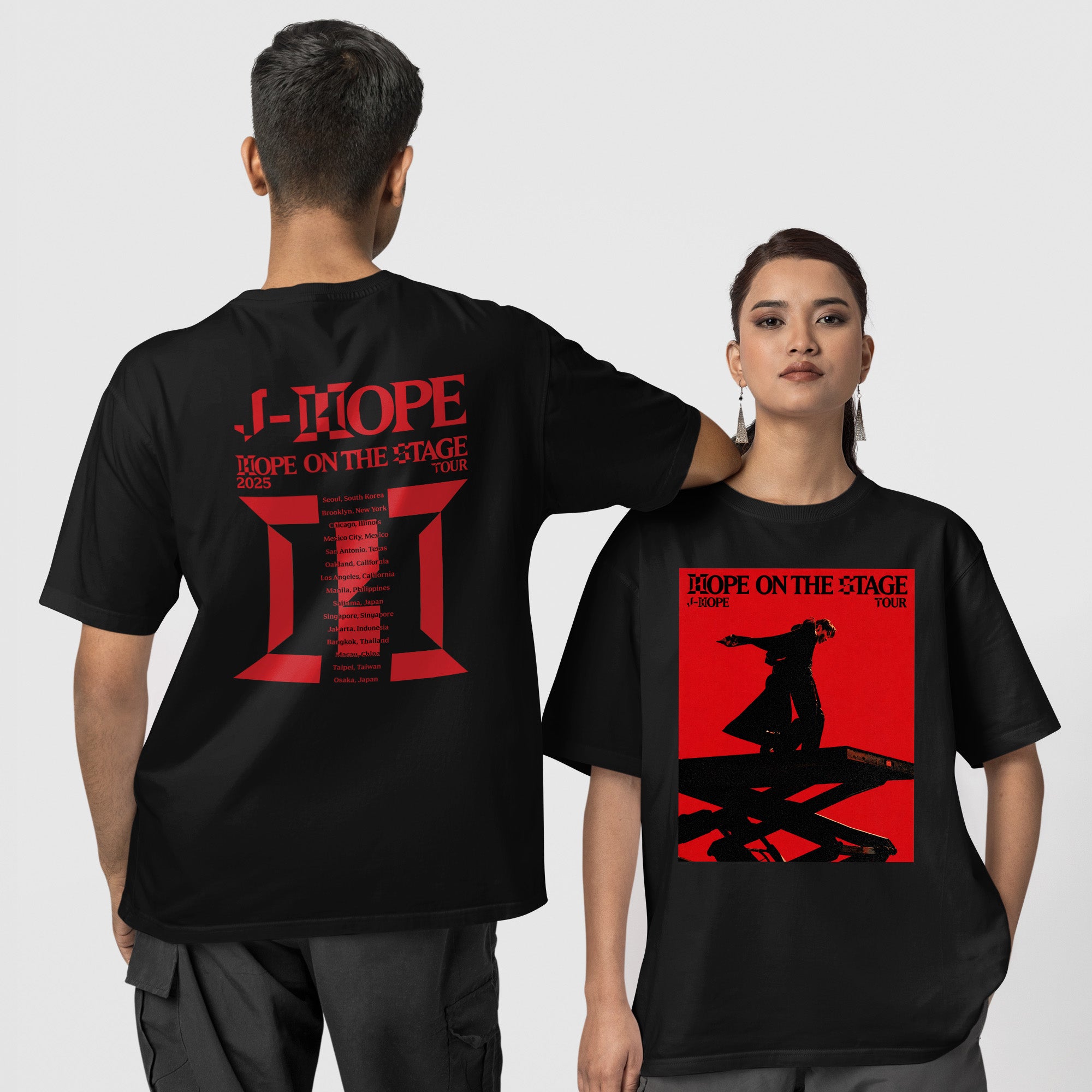 BTS J-Hope On The Stage Concert Aesthetic T-Shirt - Couple 1 view, Y2K kpop concert tee