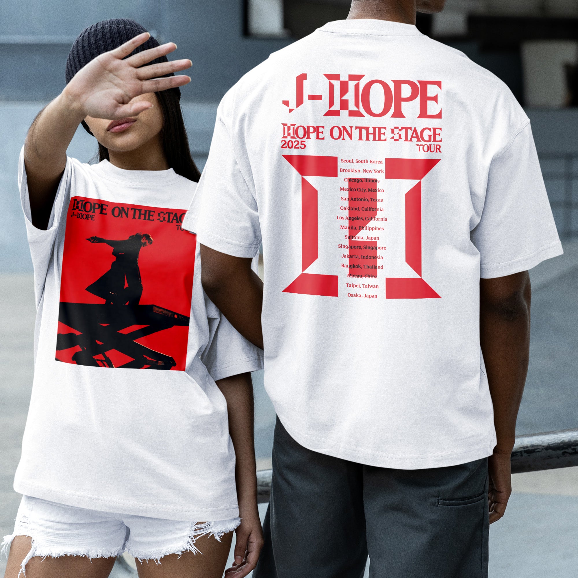 BTS J-Hope On The Stage Concert Aesthetic T-Shirt - Couple 2 view, Y2K kpop concert tee