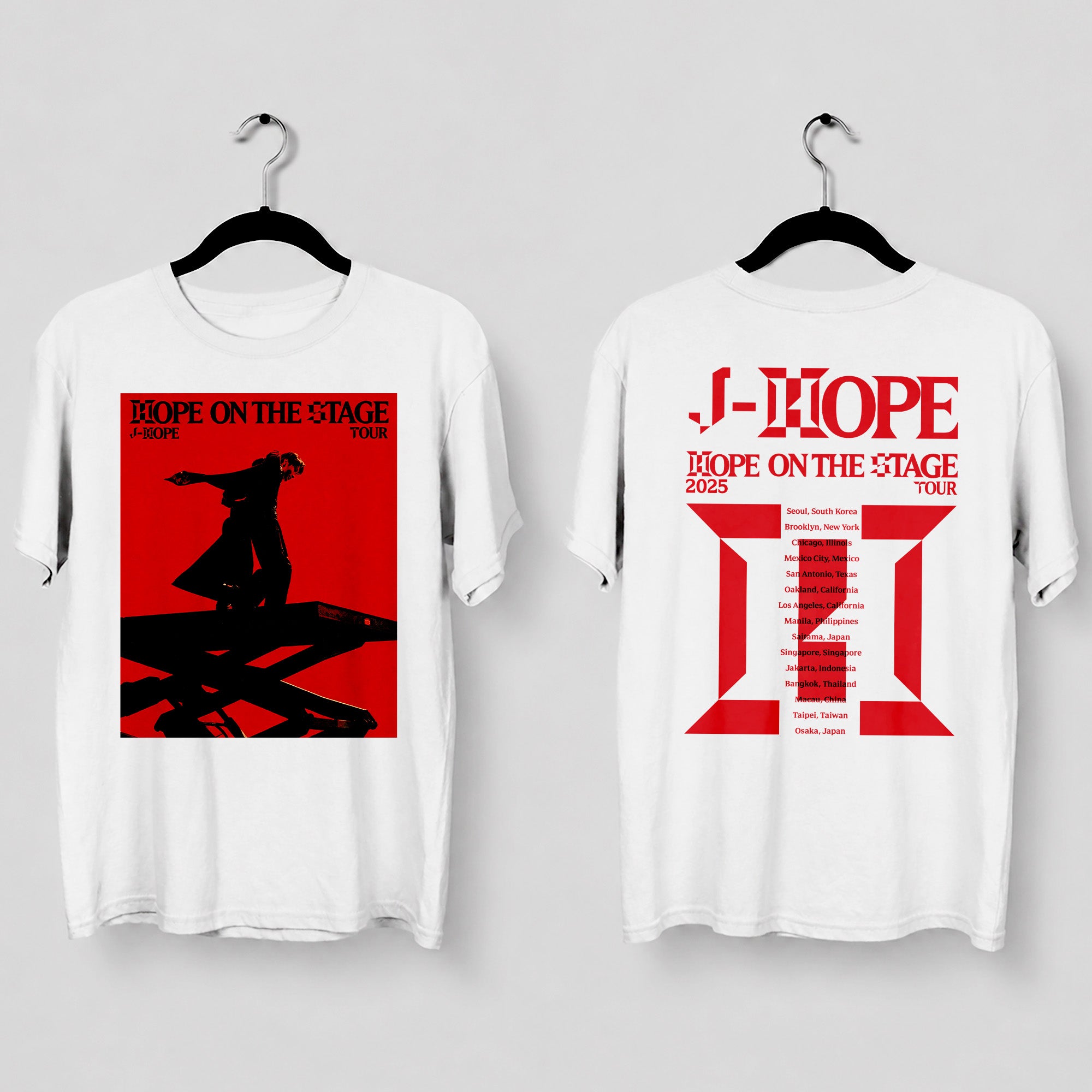 BTS J-Hope On The Stage Concert Aesthetic T-Shirt - Main view, Y2K kpop concert tee
