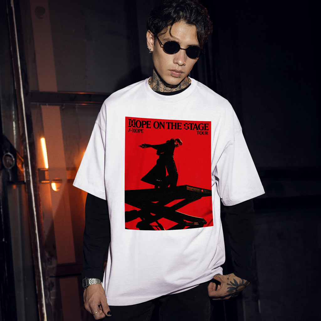 BTS J-Hope On The Stage Concert Aesthetic T-Shirt - Men Front view, Y2K kpop concert tee