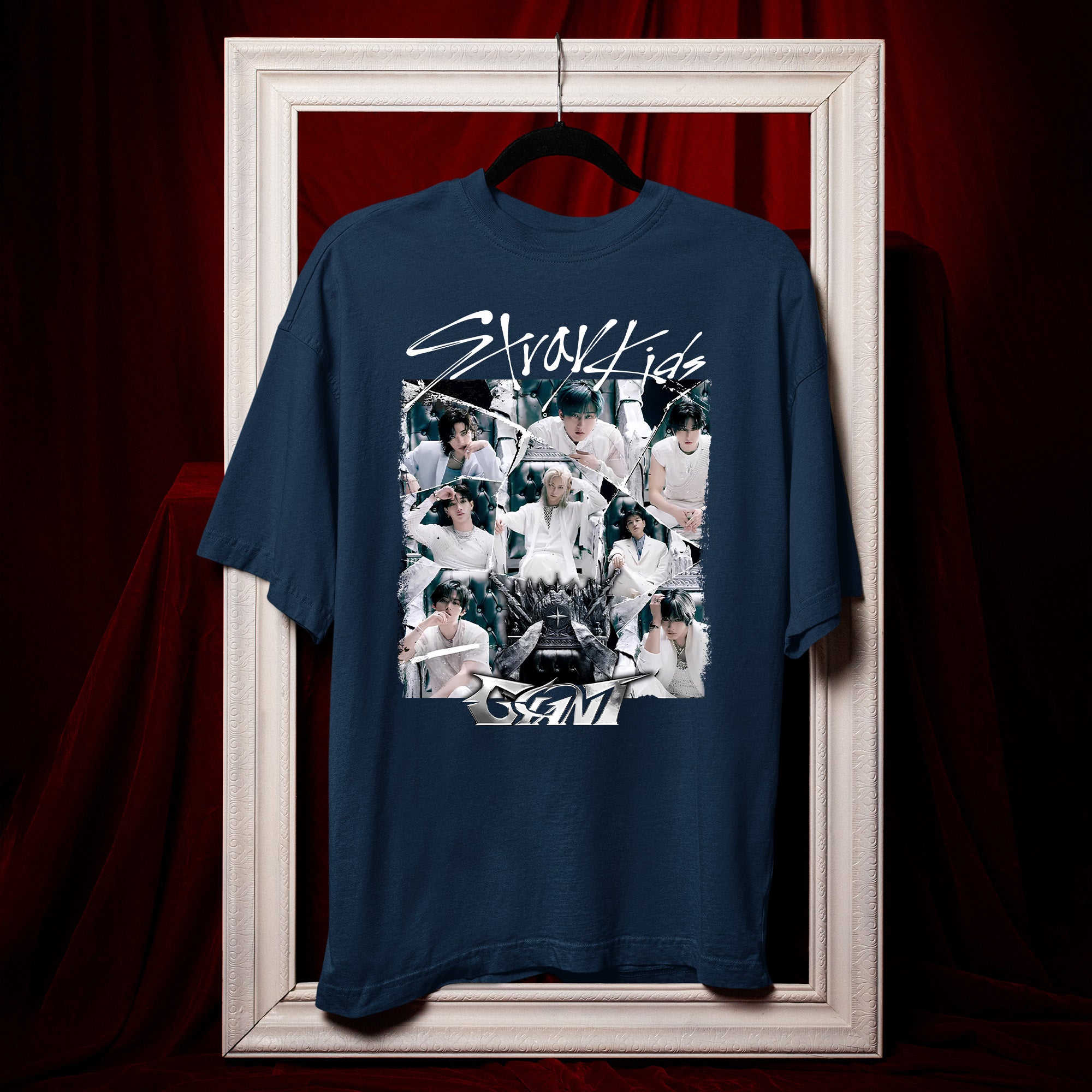 Stray Kids Giant Graphic T-Shirt - Hang view, Y2K kpop concert tee