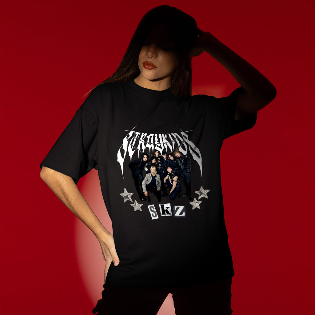 Stray Kids Logo T-Shirt - Women view, Y2K kpop concert tee