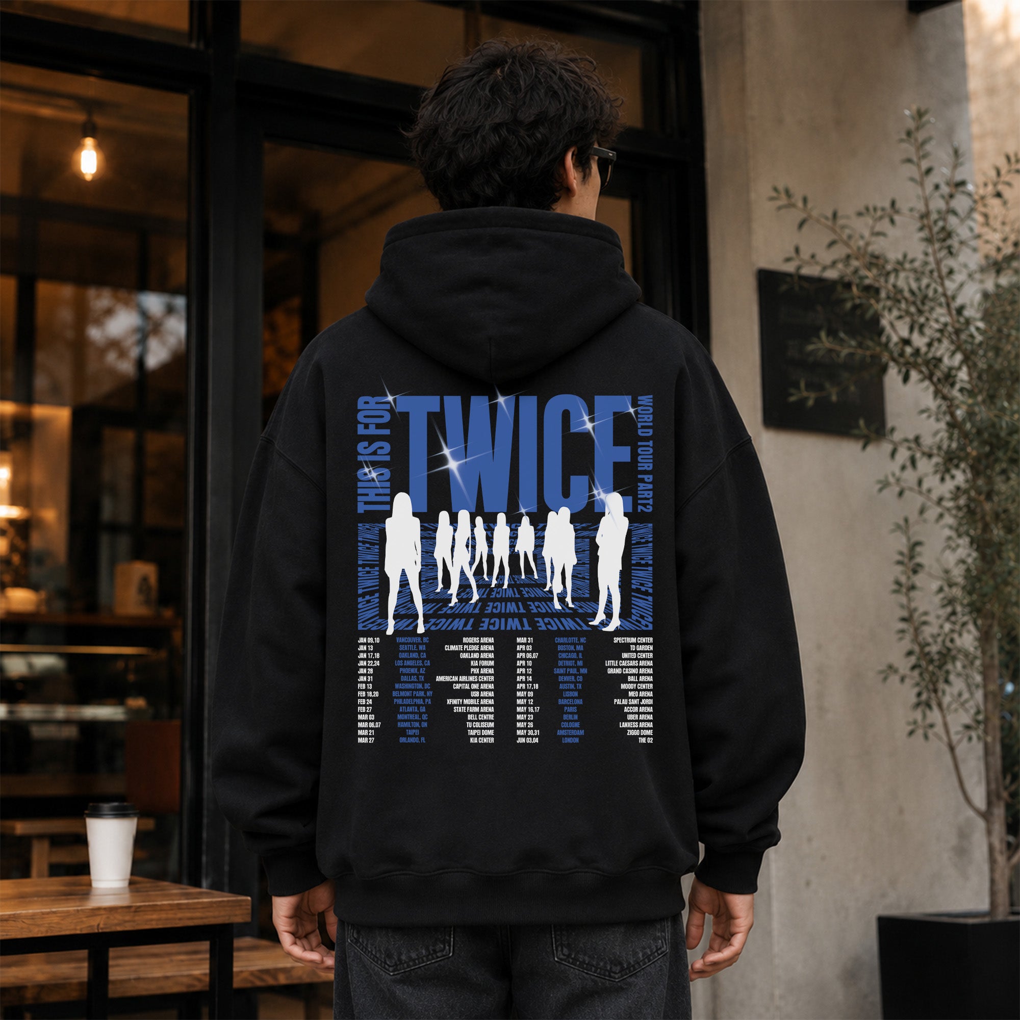 TWICE This Is For Tour 2026 Hoodie - Men Back view, Y2K kpop concert hoodie