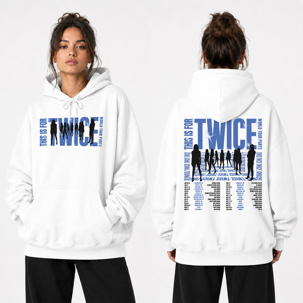 TWICE This Is For Tour 2026 Hoodie - Women view, Y2K kpop concert hoodie