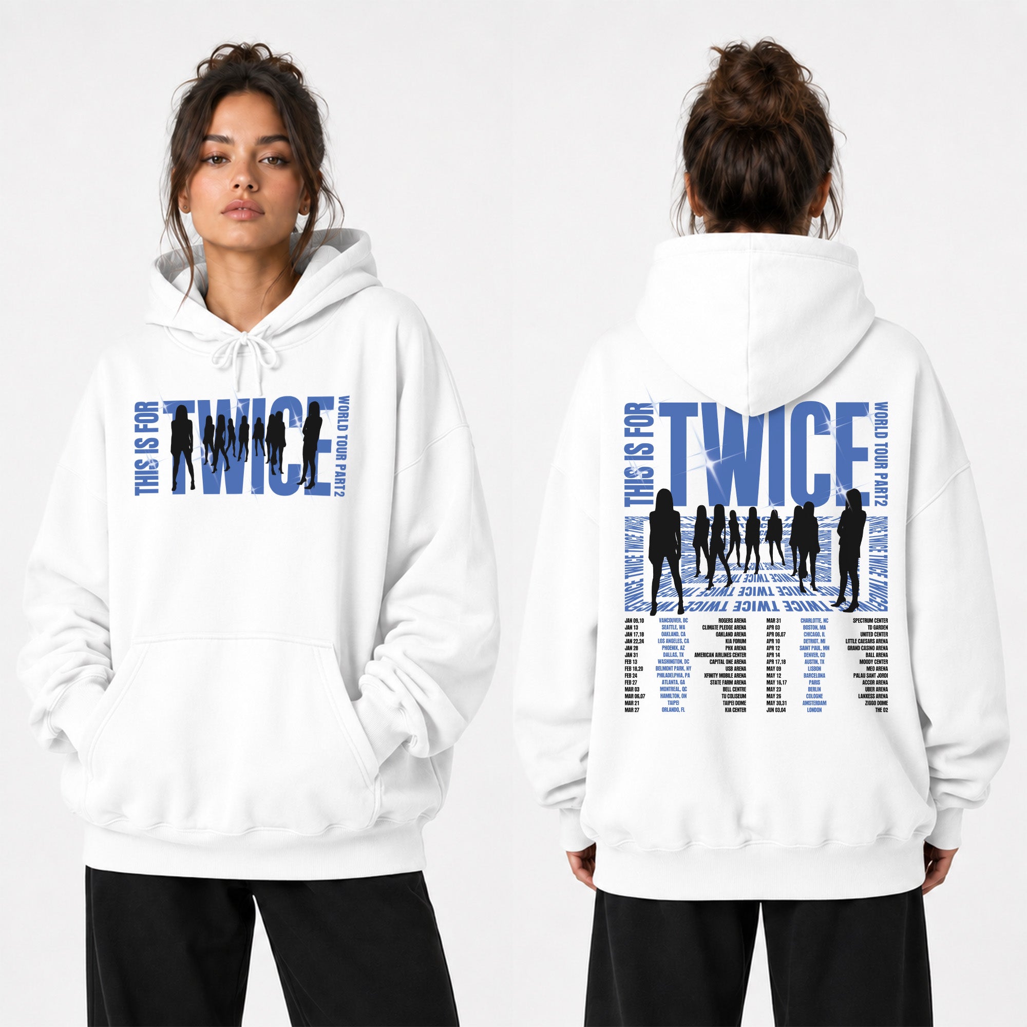TWICE This Is For Tour 2026 Hoodie - Women view, Y2K kpop concert hoodie