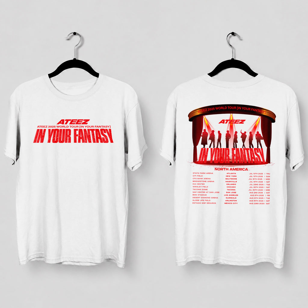 ATEEZ Tour In Your Fantasy in North America T-Shirt - Main view, Y2K kpop concert tee