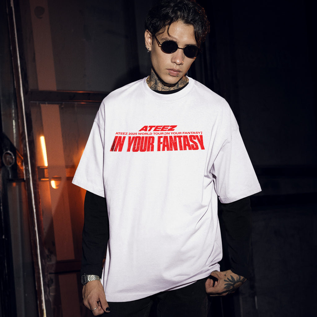 ATEEZ Tour In Your Fantasy in North America T-Shirt - Men Front view, Y2K kpop concert tee