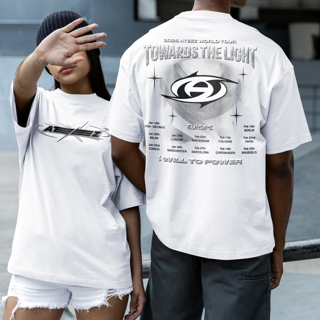 ATEEZ Towards The Light in EU T-Shirt - Couple 2 view, Y2K kpop concert tee