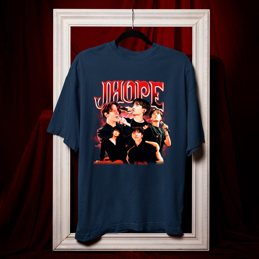 BTS J-Hope Graphic T-Shirt - Hang view, Y2K kpop concert tee
