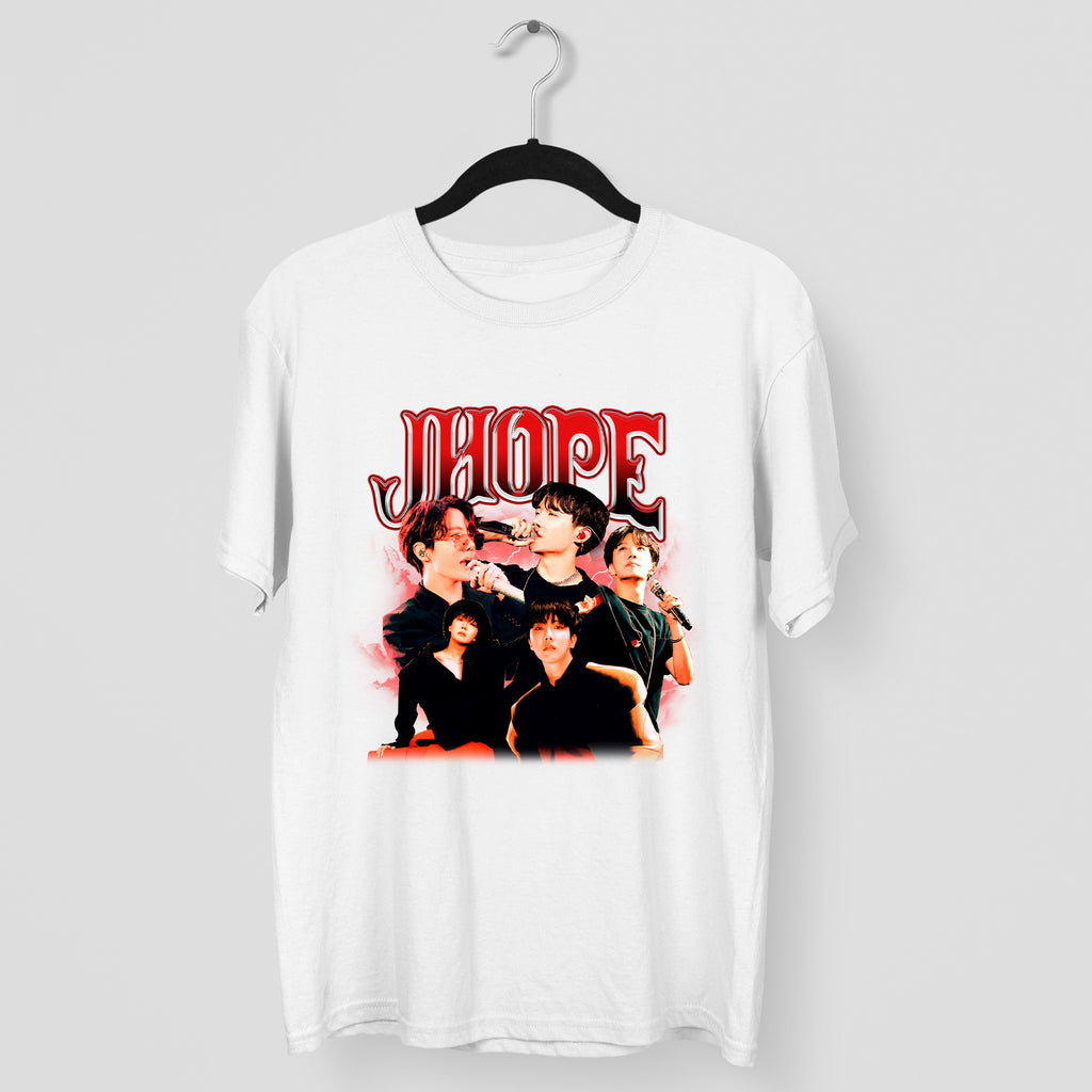 BTS J-Hope Graphic T-Shirt - Main view, Y2K kpop concert tee
