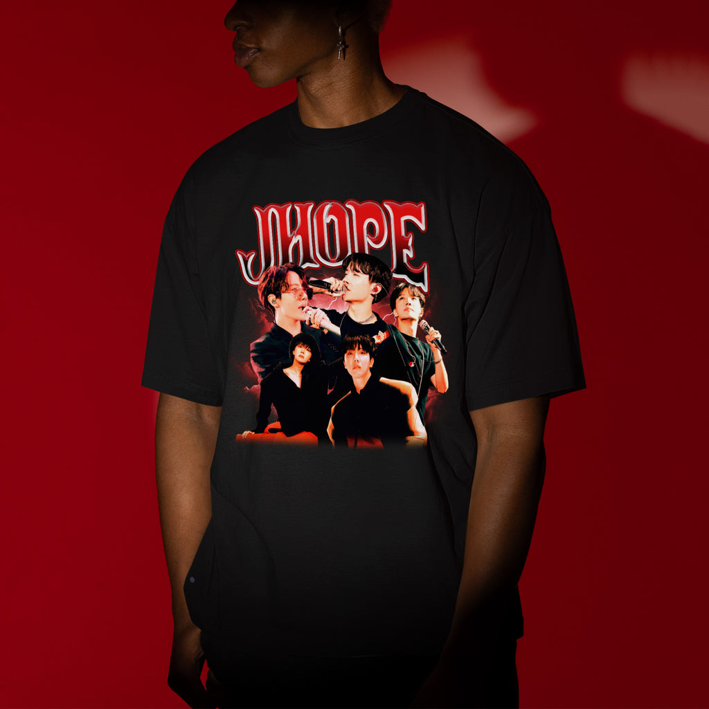 BTS J-Hope Graphic T-Shirt - Men view, Y2K kpop concert tee