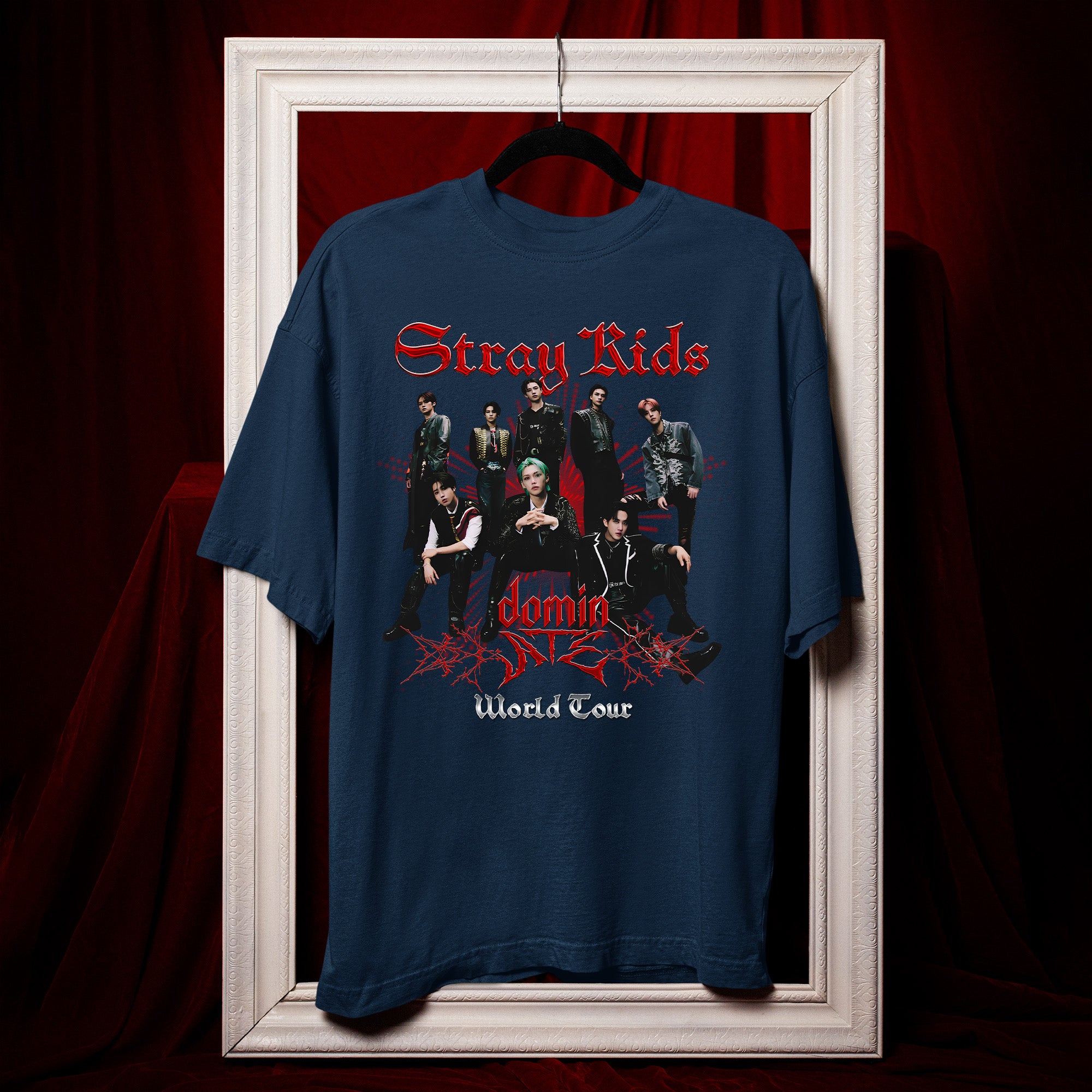 Stray Kids DominATE World Tour Fans T-Shirt - Hang view, Y2K kpop concert tee