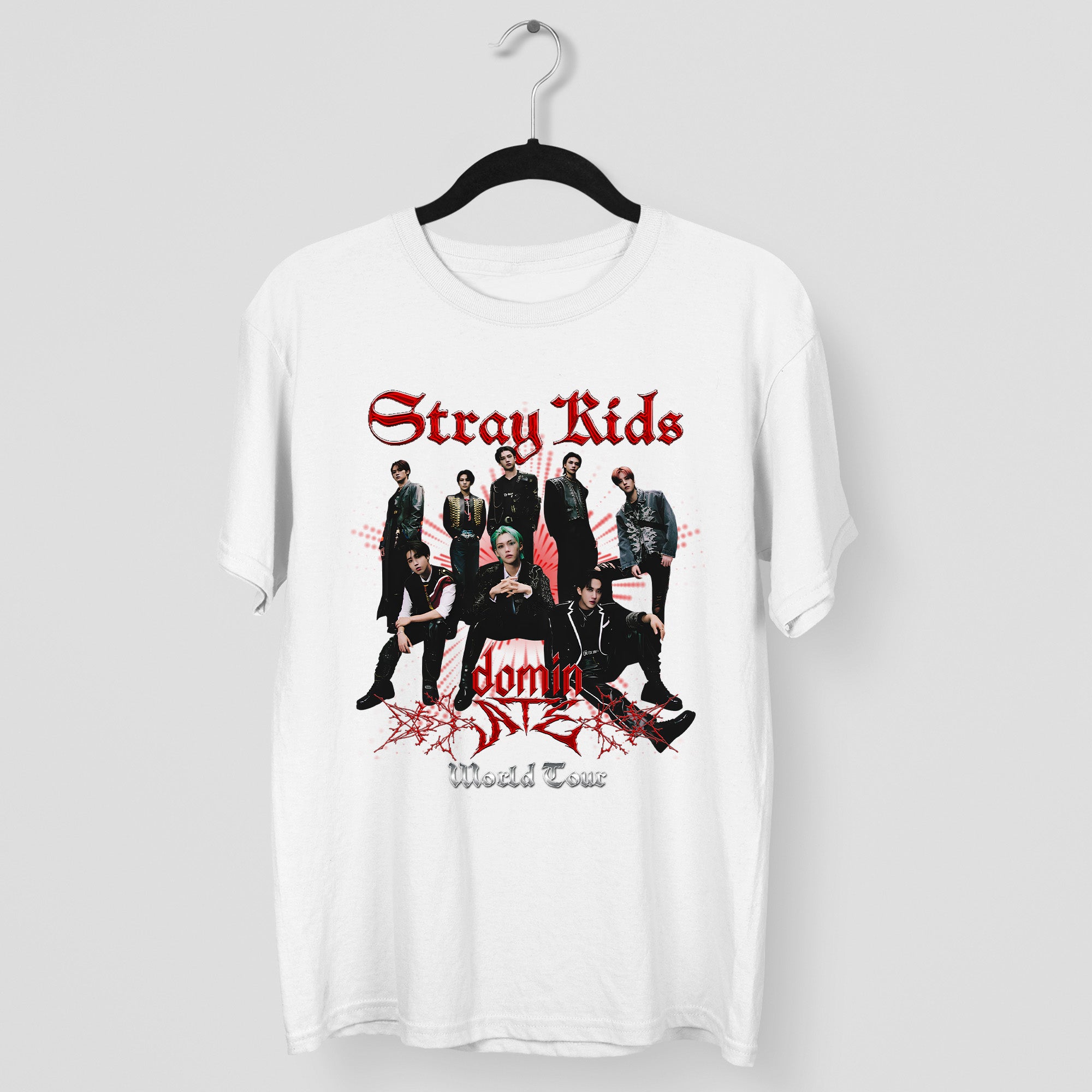 Stray Kids DominATE World Tour Fans T-Shirt - Main view, Y2K kpop concert tee