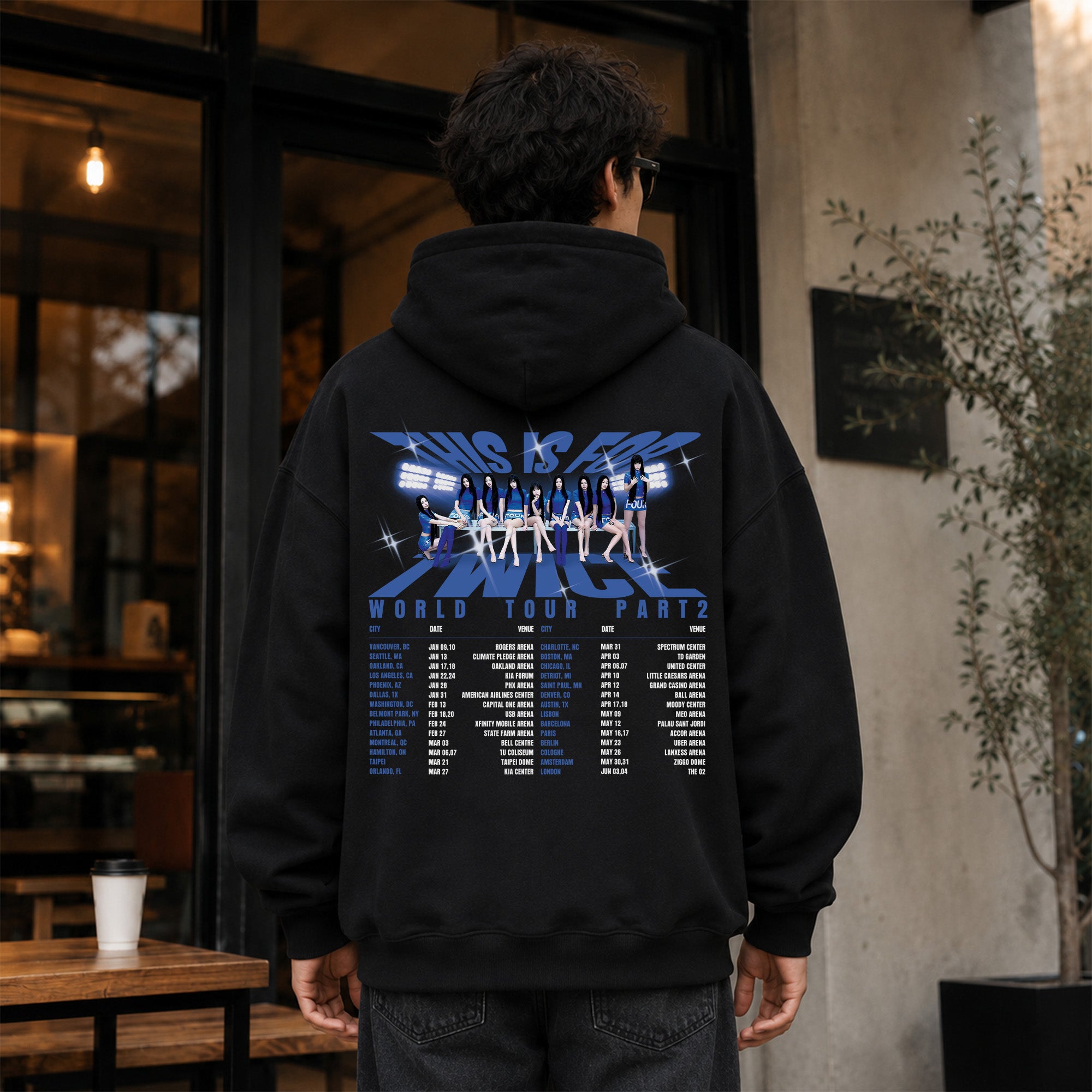 TWICE This Is For Tour 2026 in US Hoodie - Men Back view, Y2K kpop concert hoodie