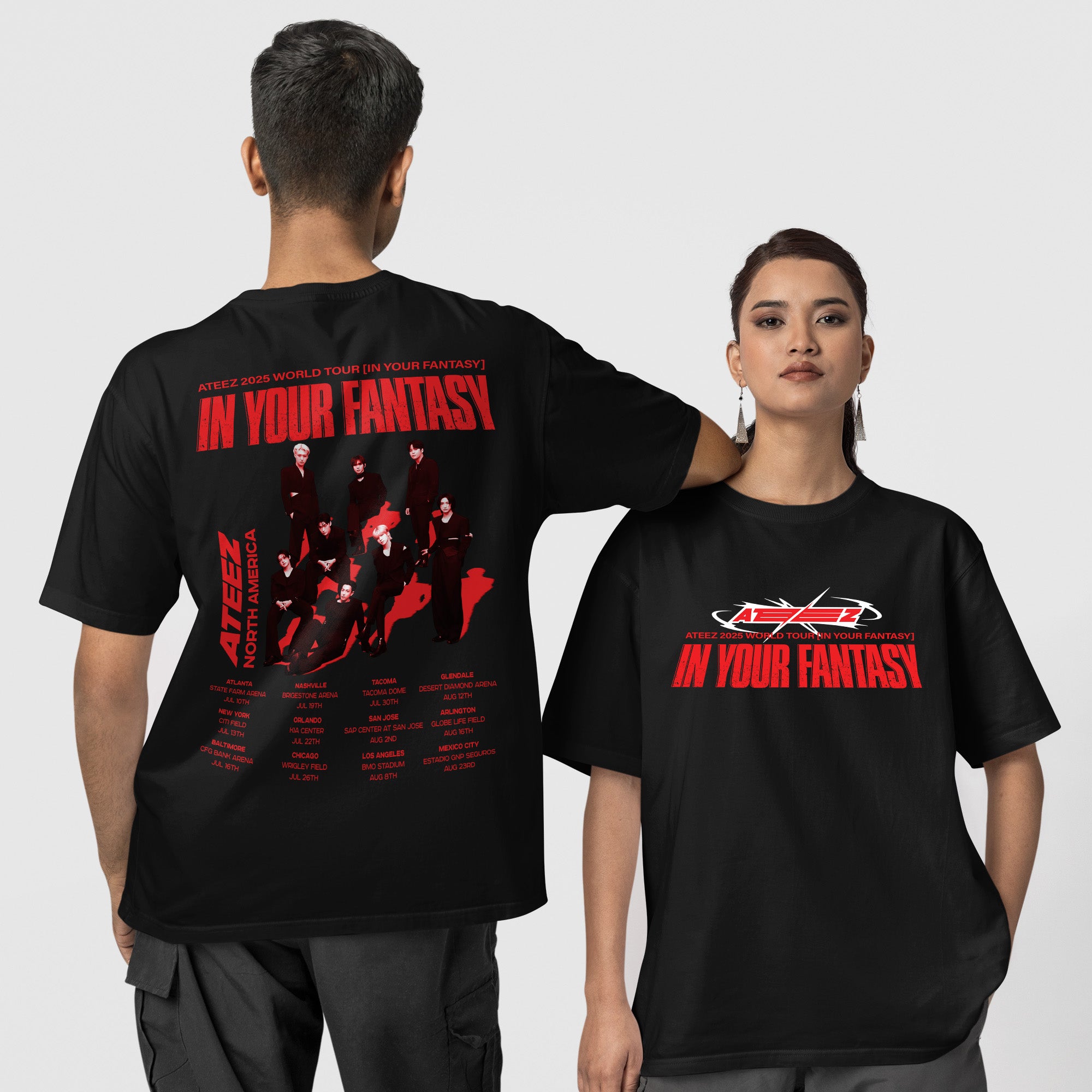 ATEEZ In Your Fantasy Concert T-Shirt - Couple 1 view, Y2K kpop concert tee