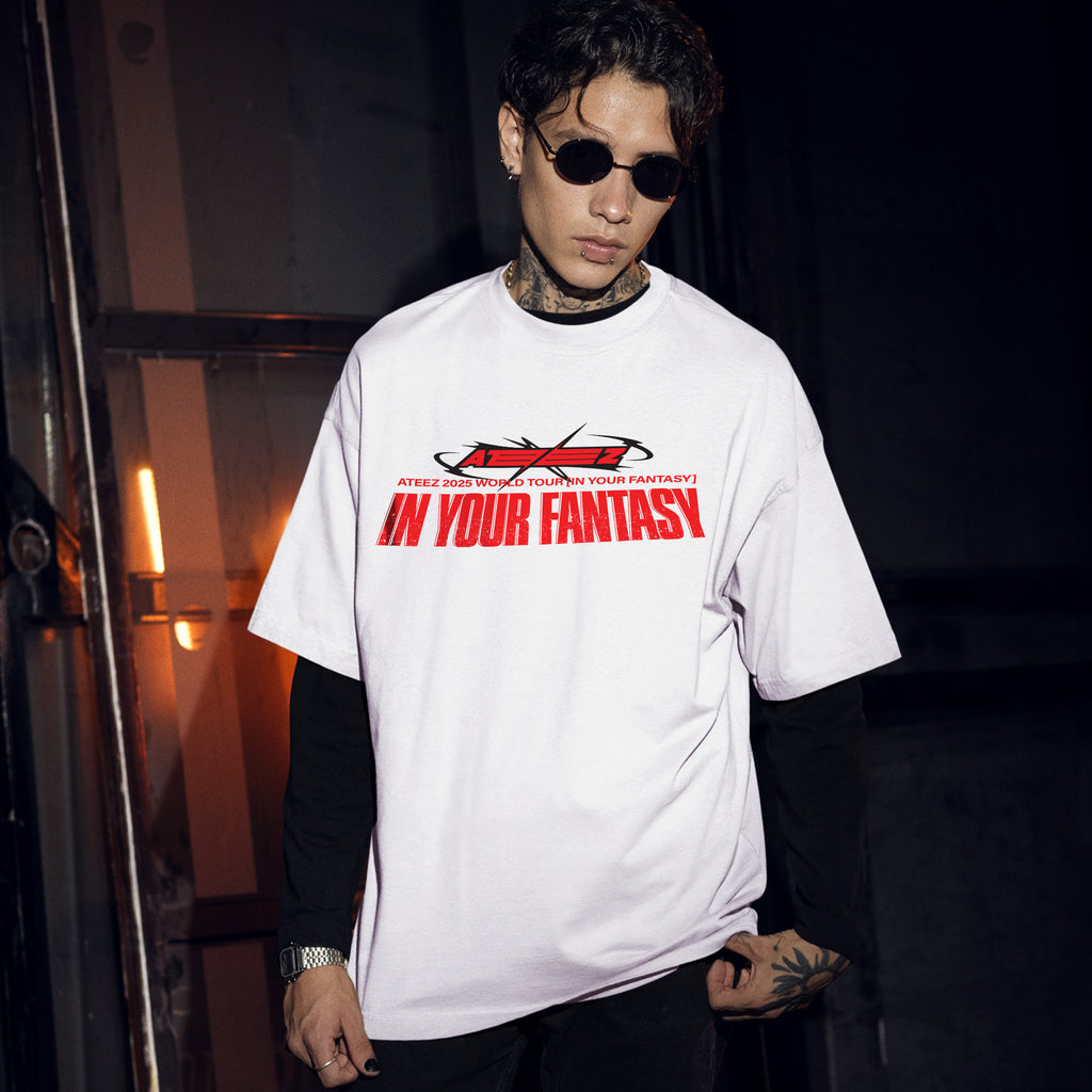 ATEEZ In Your Fantasy Concert T-Shirt - Men Front view, Y2K kpop concert tee
