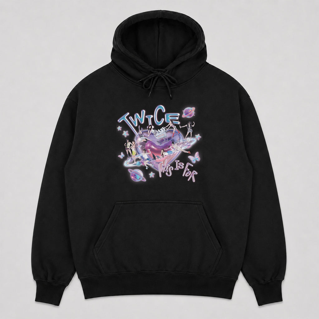 TWICE Classic This Is For Hoodie - Front view, Y2K kpop concert hoodie