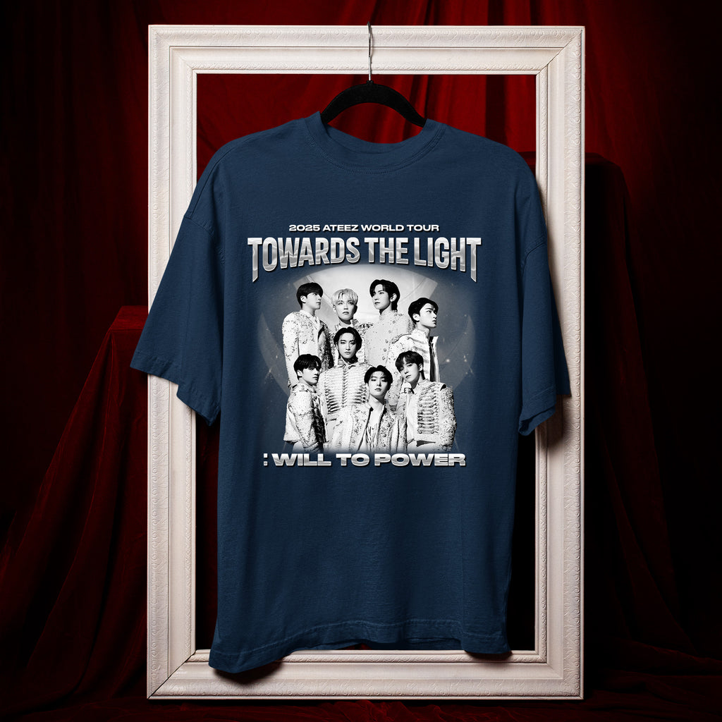 ATEEZ Graphic Towards The Light Tour T-Shirt - Hang view, Y2K kpop concert tee