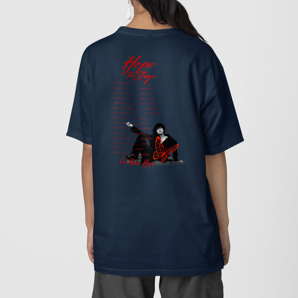 BTS J-Hope Inspired Hope On The Stage Streetwear T-Shirt - Back view, Y2K kpop concert tee