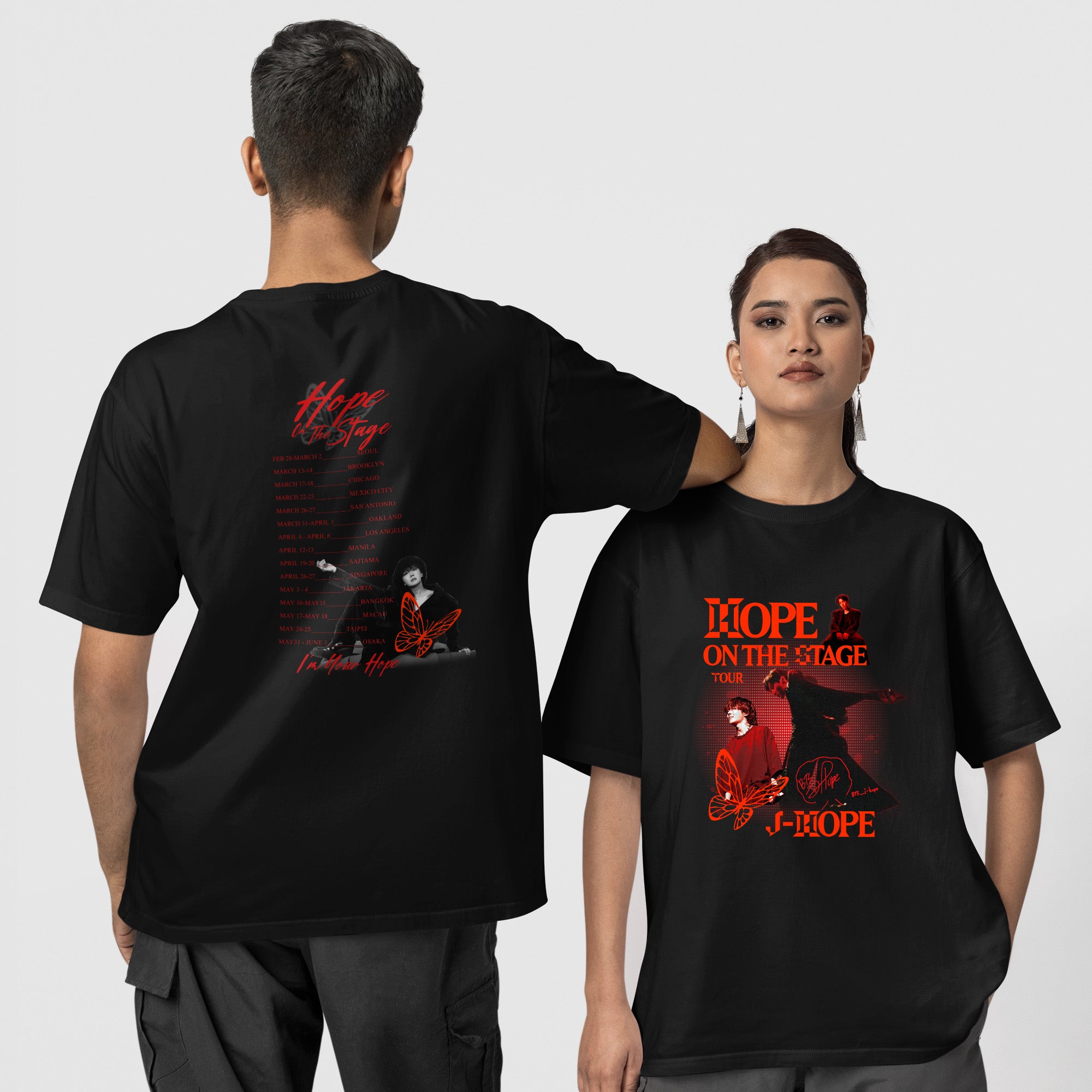 BTS J-Hope Inspired Hope On The Stage Streetwear T-Shirt - Couple 1 view, Y2K kpop concert tee