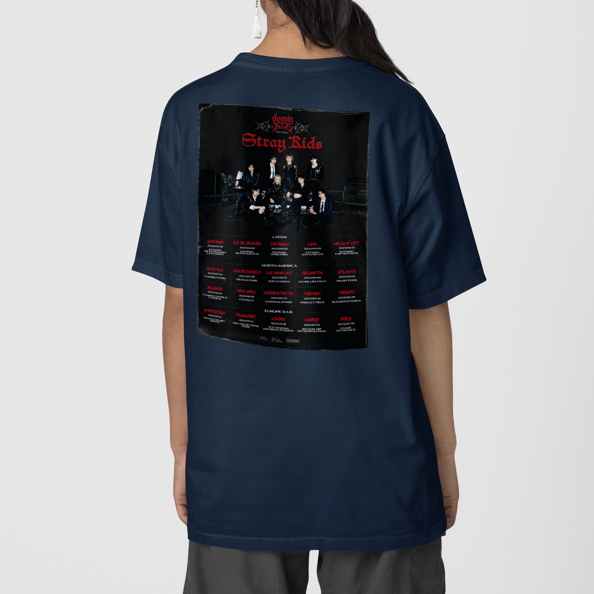 Stray Kids DominATE Area T-Shirt - Back view, Y2K kpop concert tee
