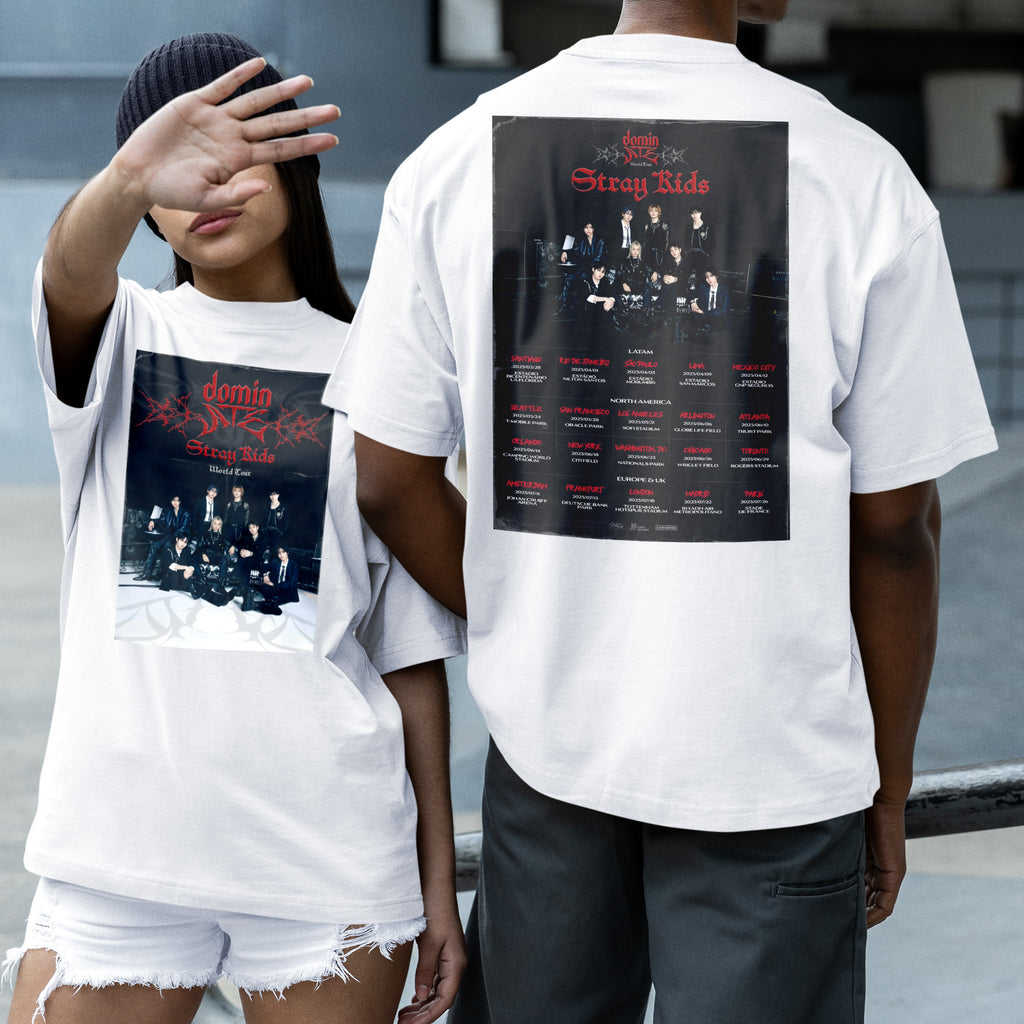 Stray Kids DominATE Area T-Shirt - Couple 2 view, Y2K kpop concert tee
