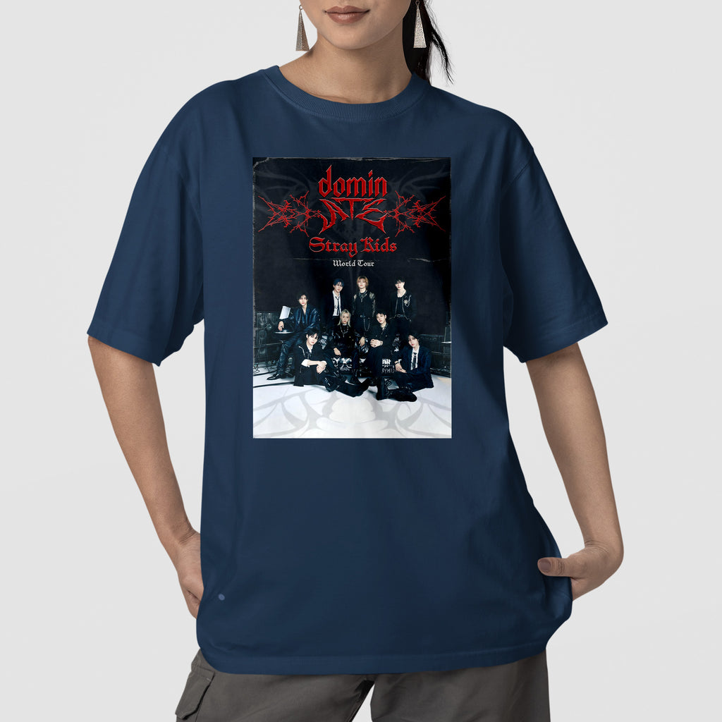 Stray Kids DominATE Area T-Shirt - Front view, Y2K kpop concert tee